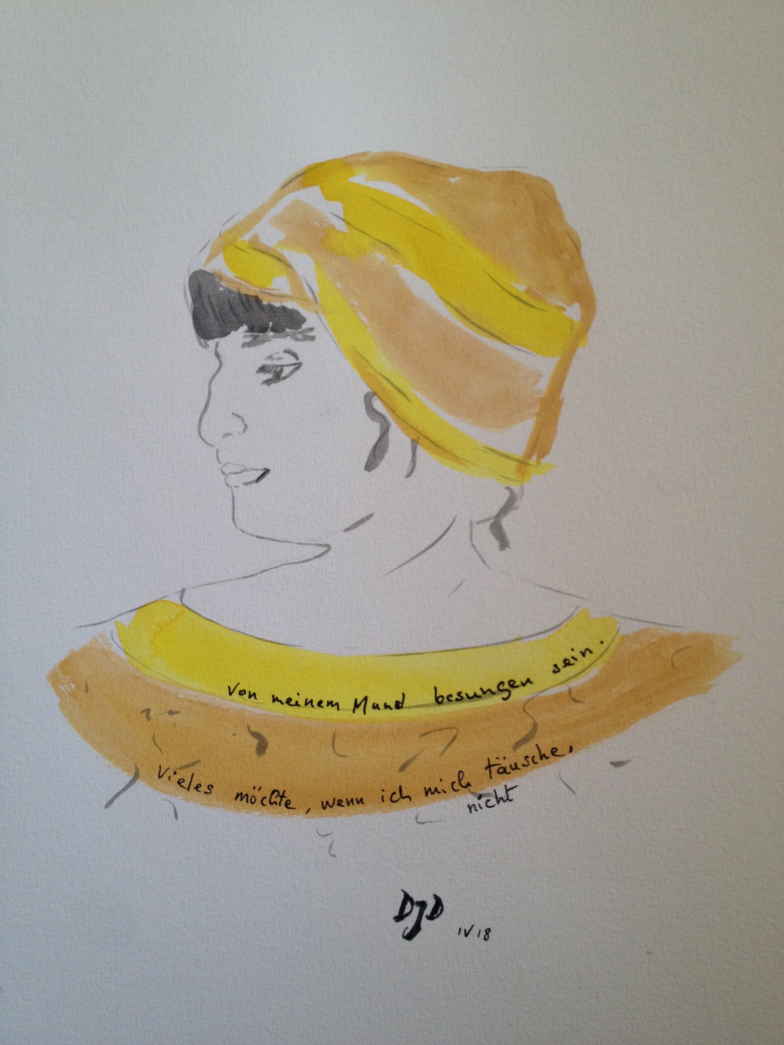 "Anna" . 2018 . gouache on paper . 50x50cm . collection privée