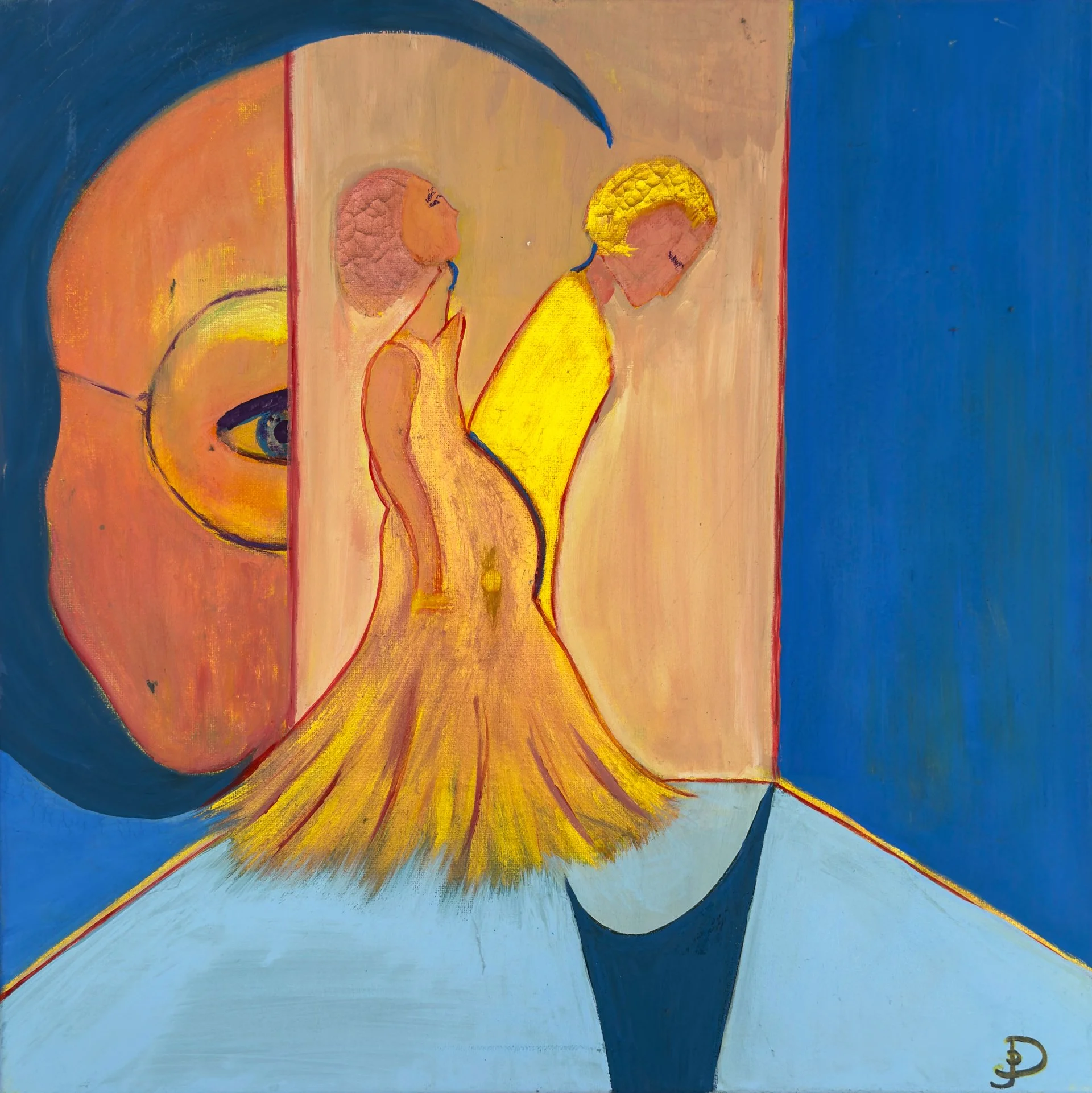 Pregnant, man and peep . 2013 . 50x50cm
