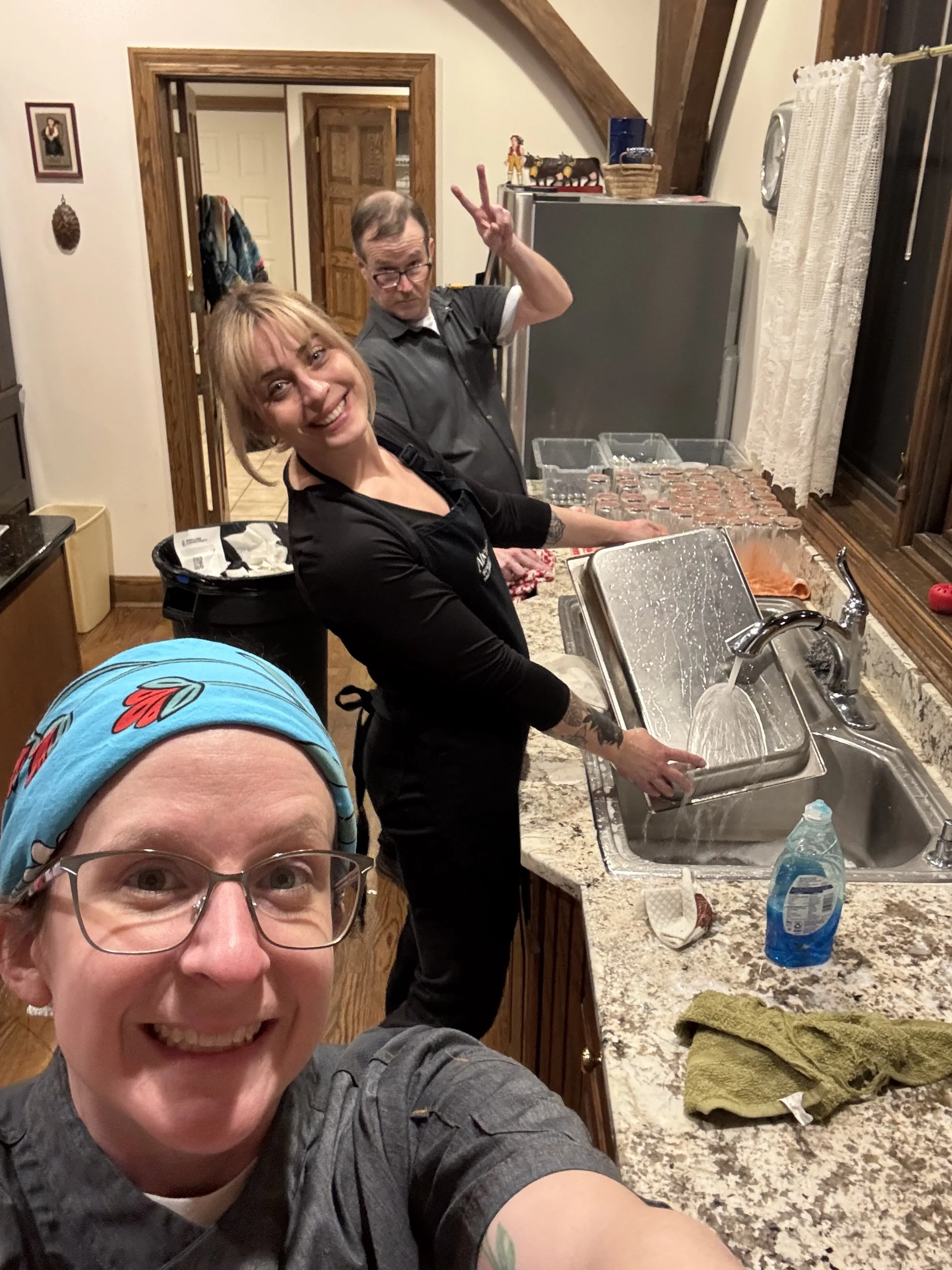 Cleaning up after am event in December 2025 for The Women's Fund of Warren County 