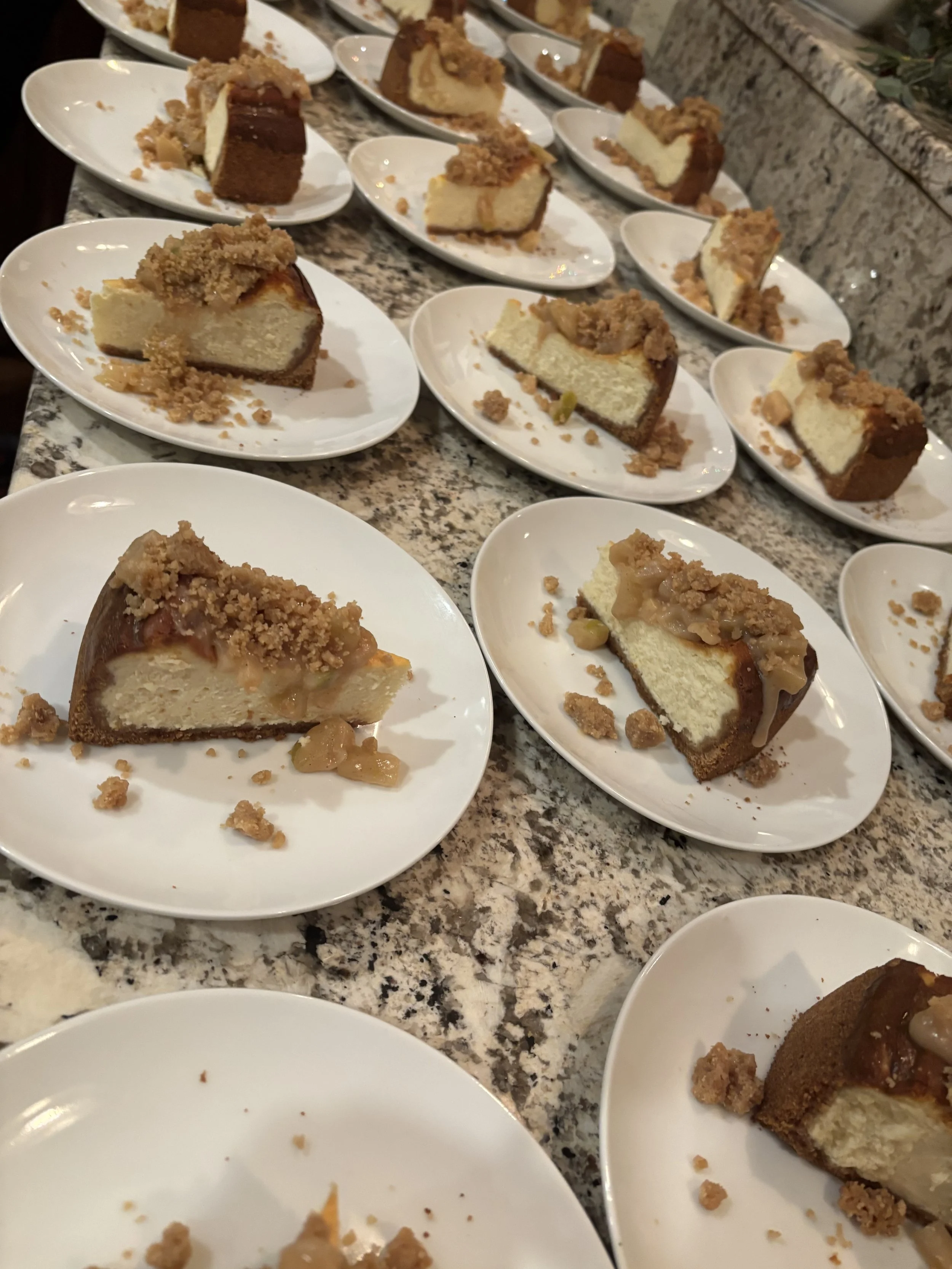 Spiced Apple Cheesecake from the Volunteer Dinner in November 2025