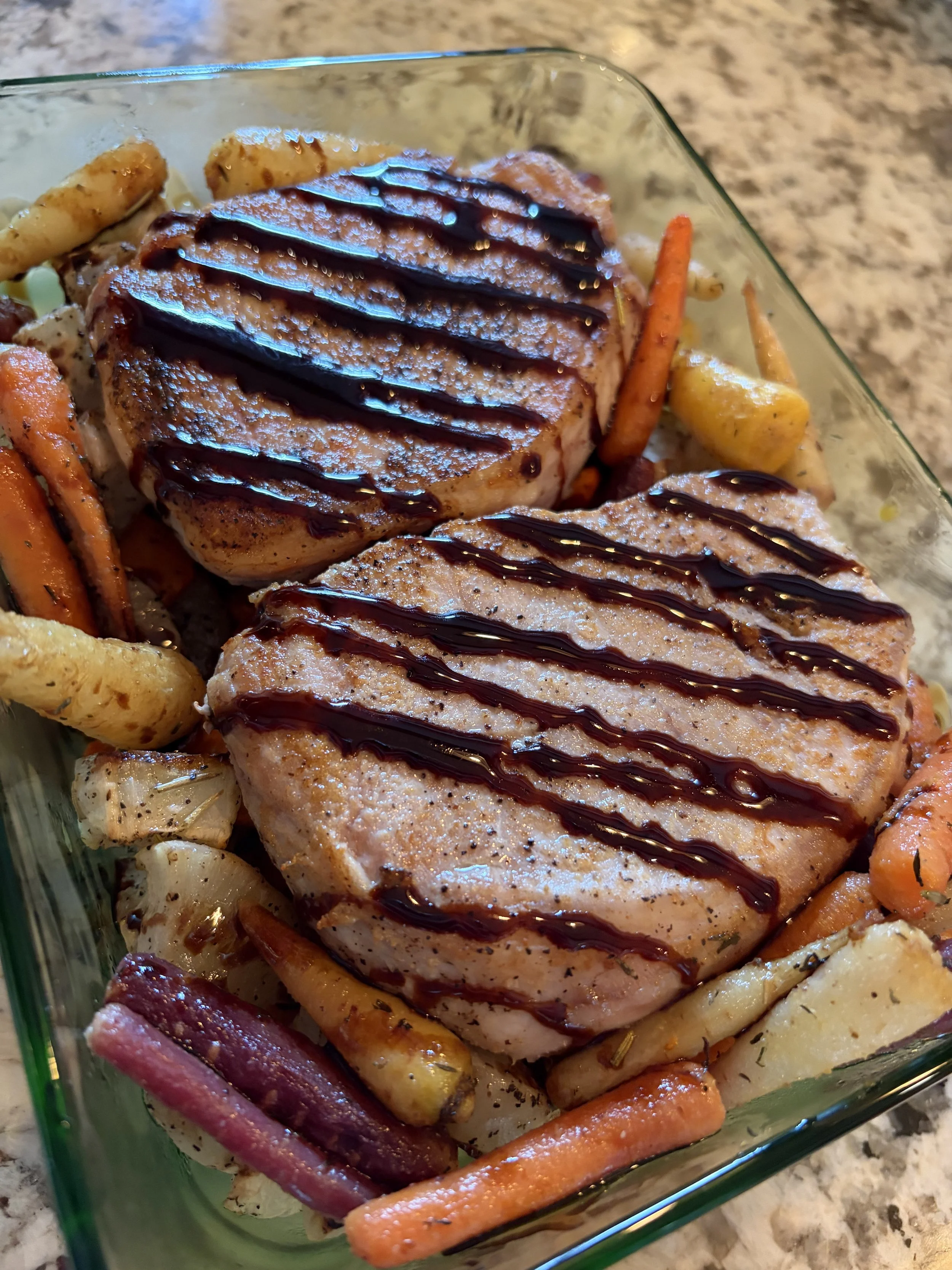 Balsamic Pork and Roasted Root Veggies