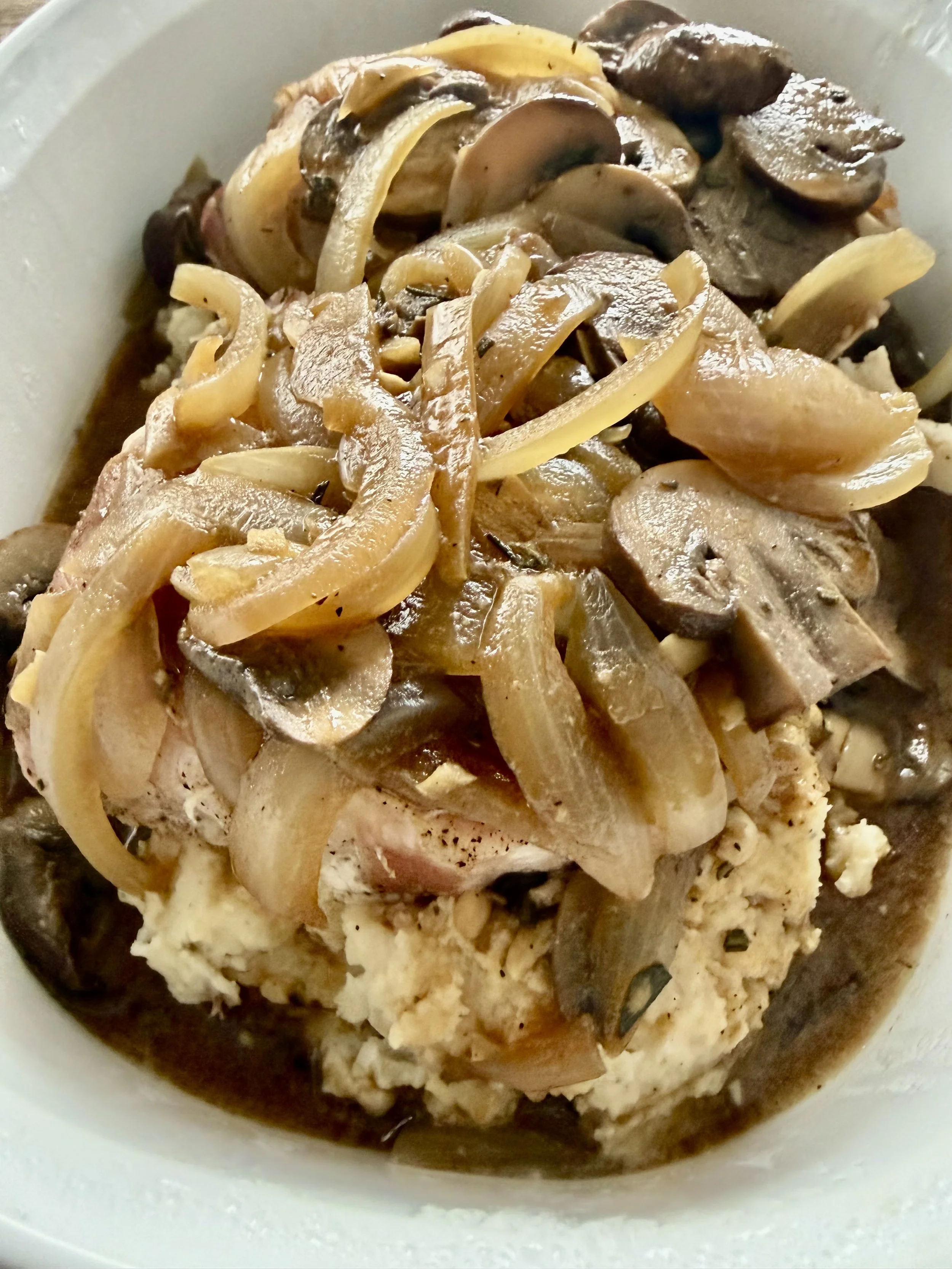 Smothered Pork Chops and Mashed Potatoes