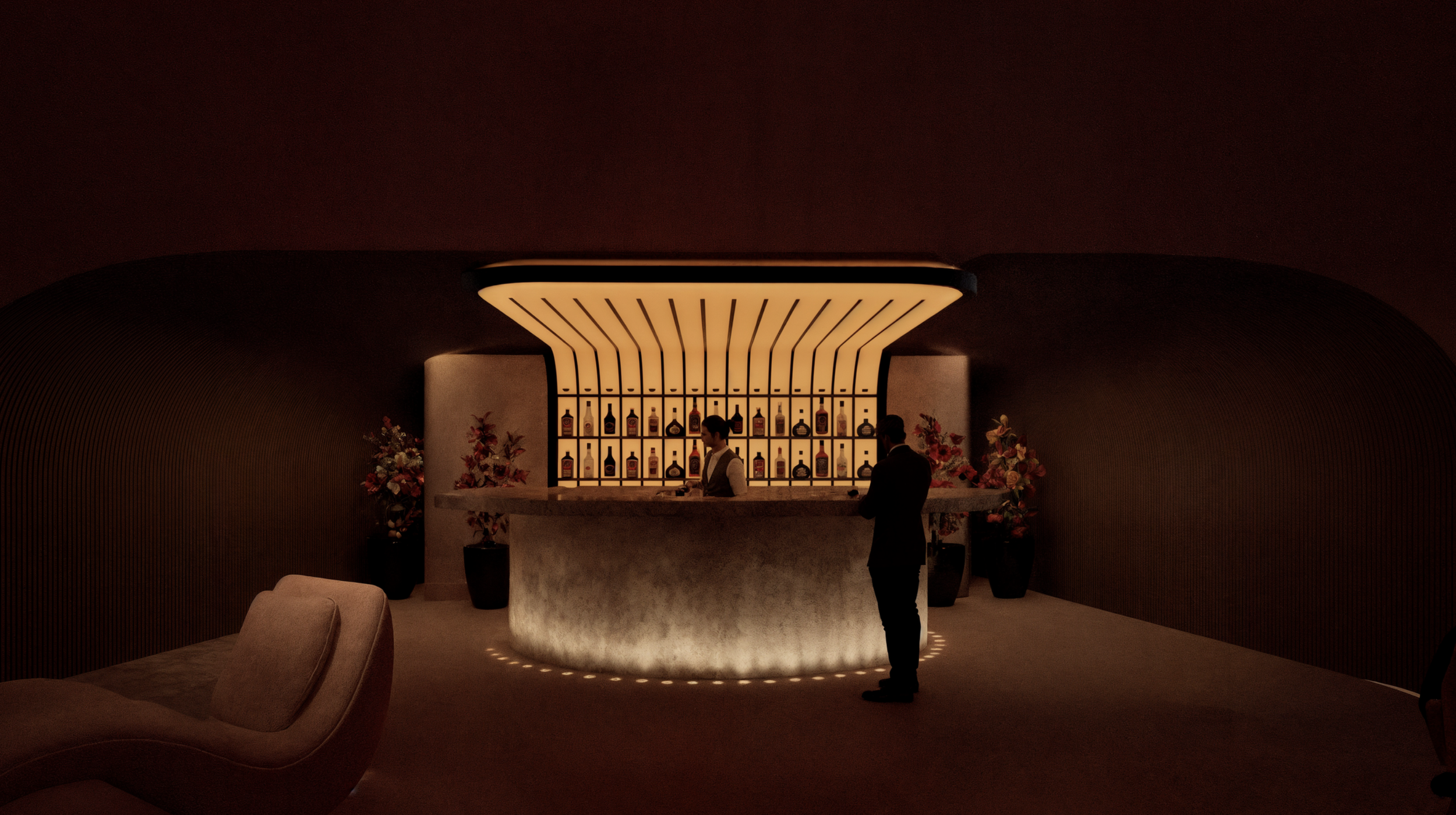 Custom bar, main deck