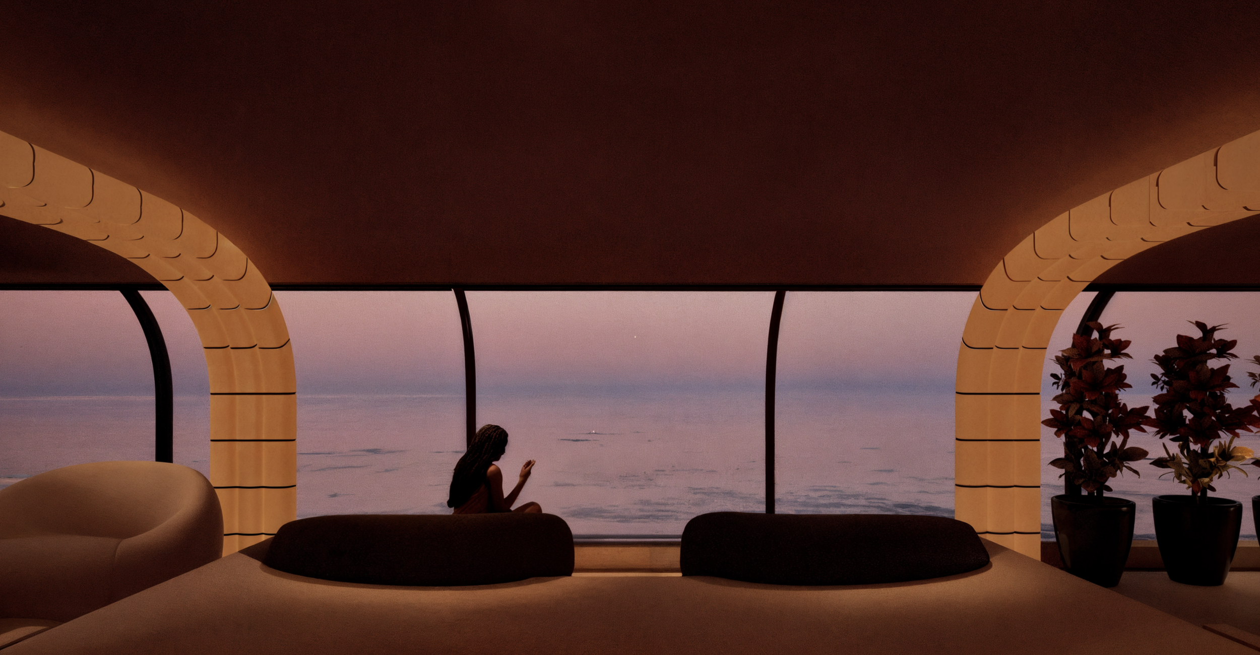 Main deck, conversation pit