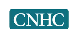 Logo with the letters 'CNHC' on a blue background.