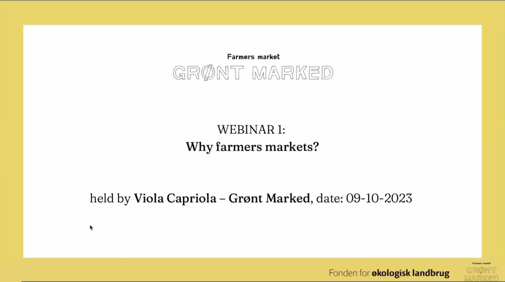 Why A Farmers Market?