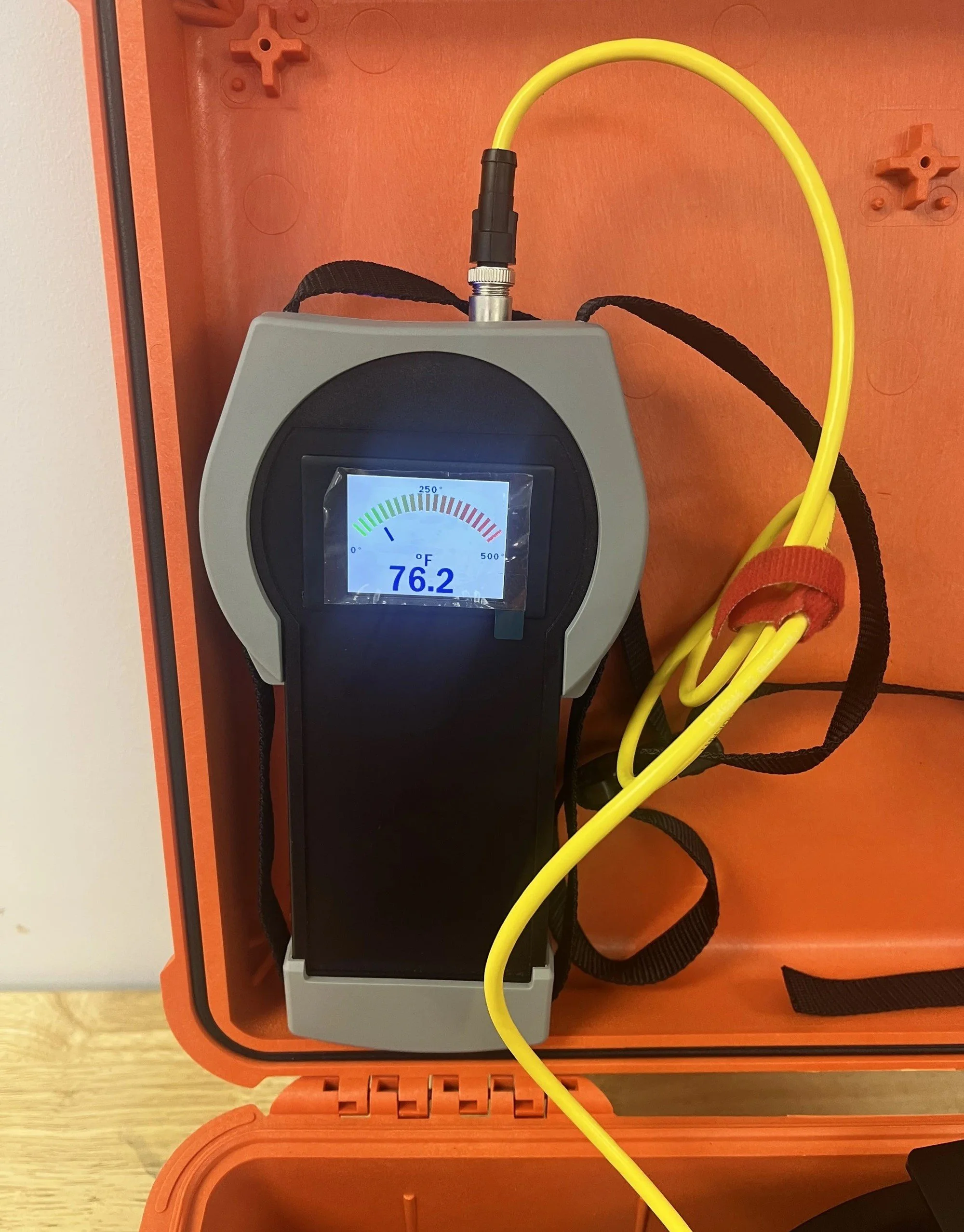 The PROFiler runs up to 10 hours on 5 easily replaceable AA batteries, making it ideal for field use. Its rugged enclosure houses a bright color display for quick, accurate readings, and includes a shoulder strap, magnetic mount, and flat writing sur