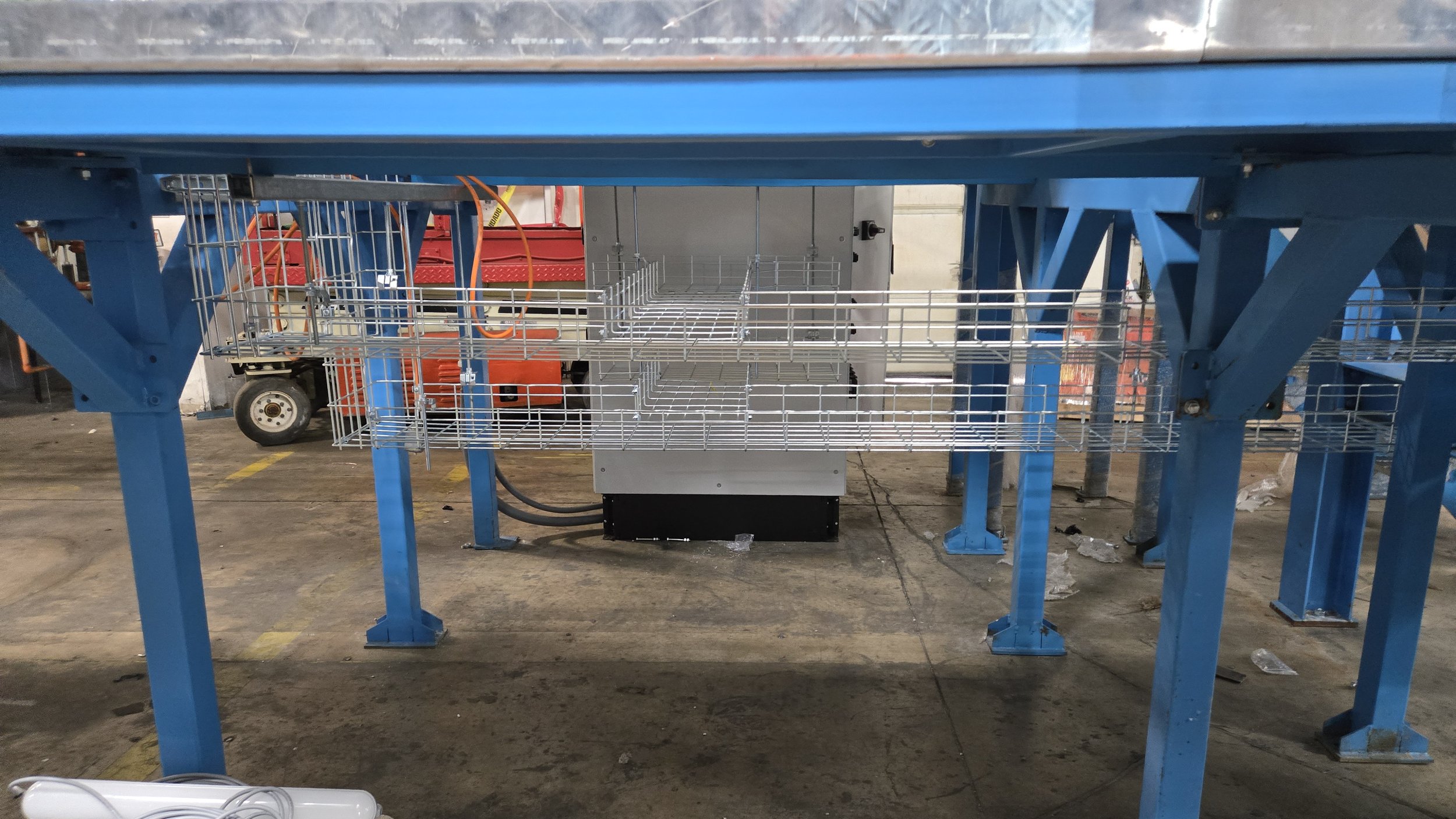 Cable tray to connect a myriad of devices to the main PLC cabinet