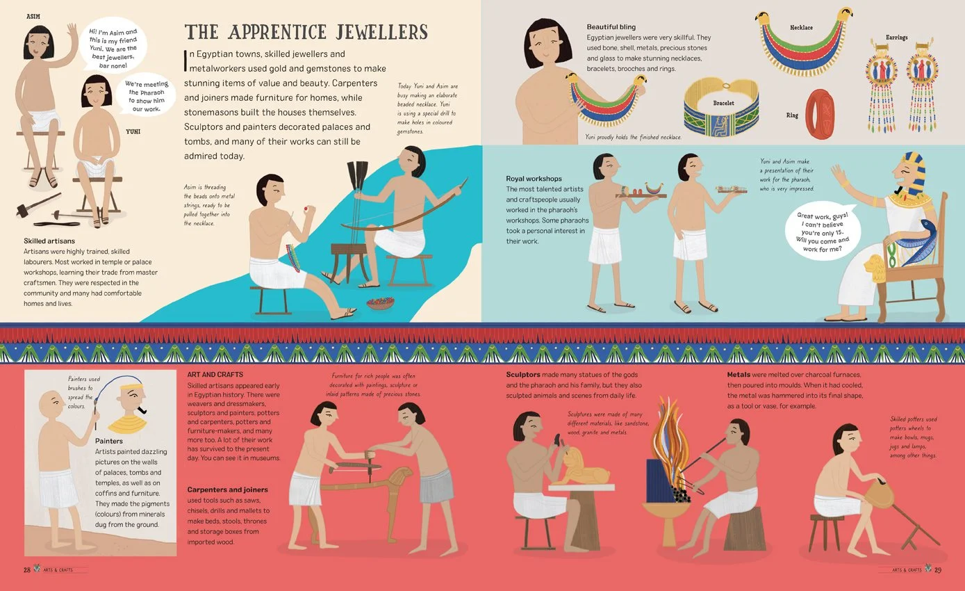 What Would You Be? In Ancient Egypt Steph Marshall Illustration. Children's non fiction illustration