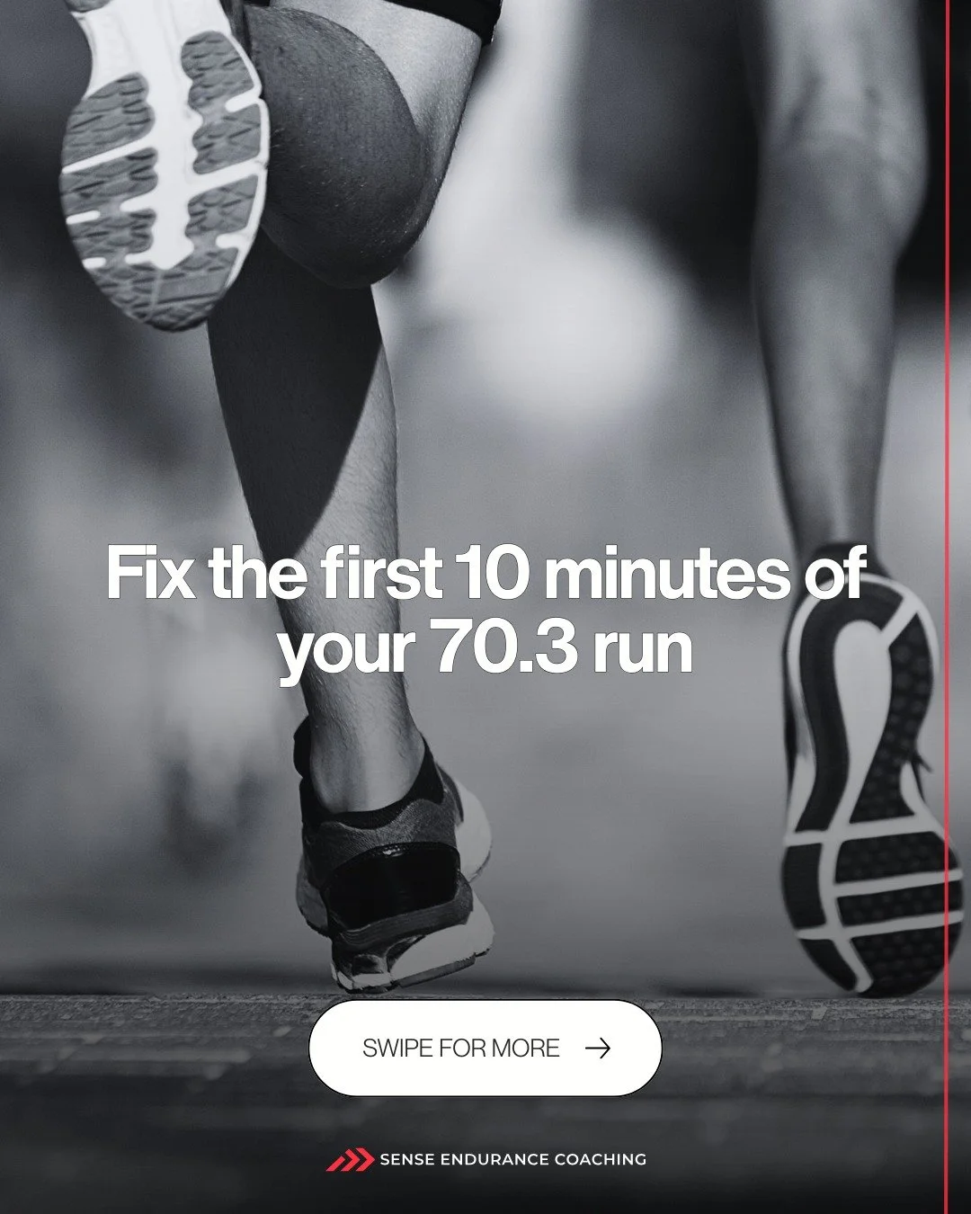 Your 70.3 run usually gets ruined in the first 3 km.

Not by one dramatic mistake. By the sensible-looking one: you come out of T2, legs feel odd, watch pace looks fast, and you decide to &ldquo;lock in&rdquo; straight away. 
Heart rate spikes, breat
