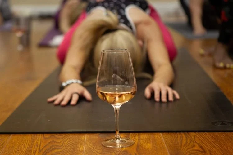 Girly Wine Yoga (Non-Alc Bubbles Edition) 🧘‍♀️✨🥂