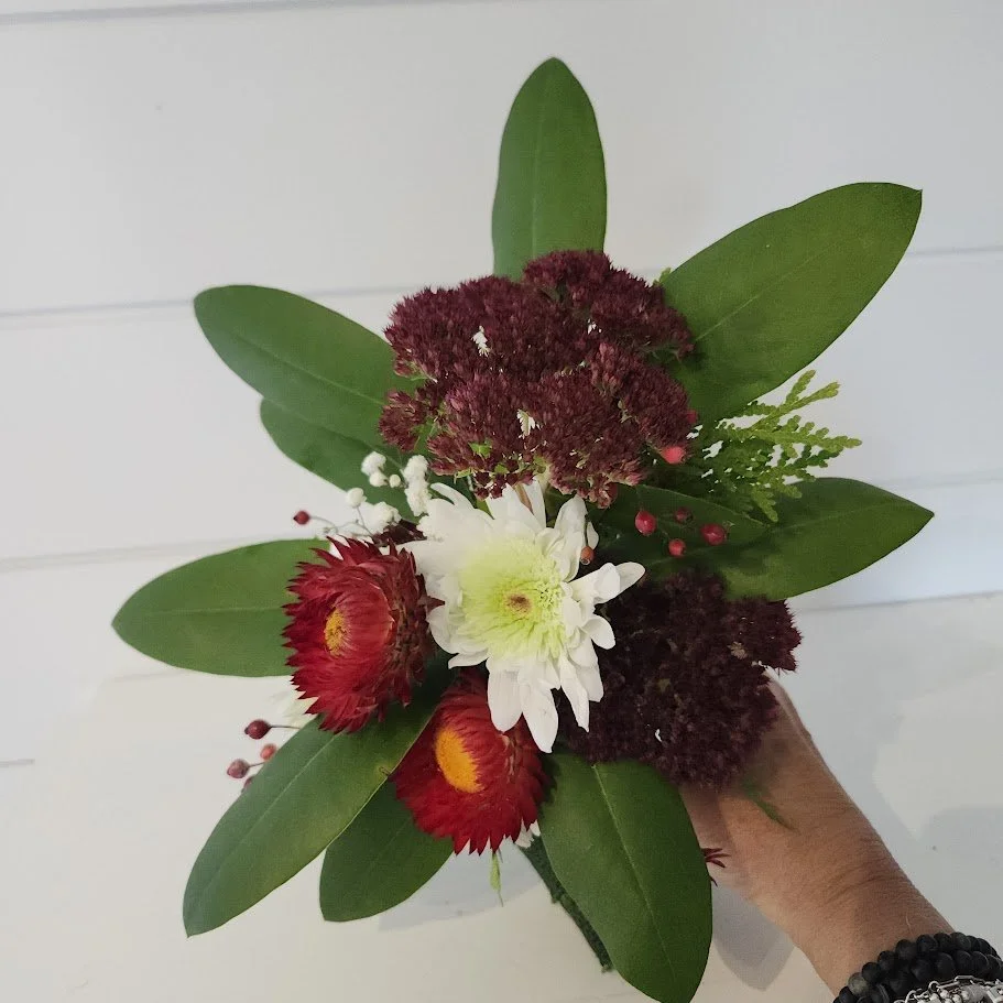 Sedum and strawflowers!