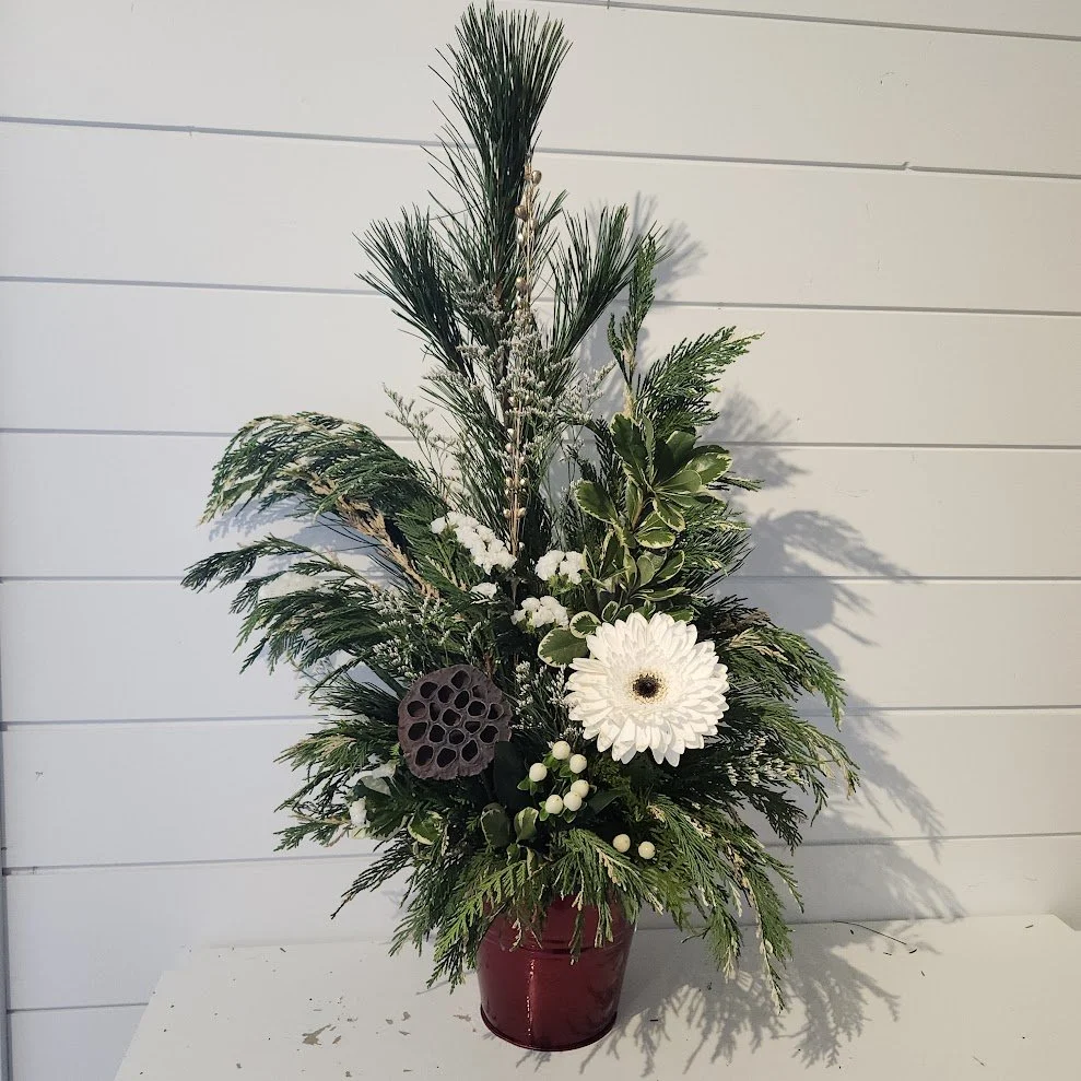 gerbera with pittisporum.jpg