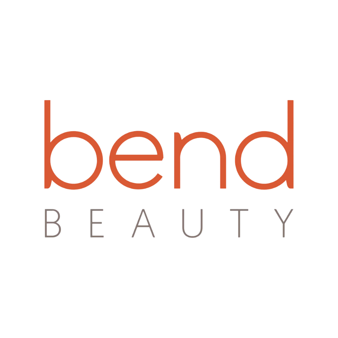 Bend Beauty logo with the words 'bend' in large orange letters and 'BEAUTY' in smaller gray letters underneath.