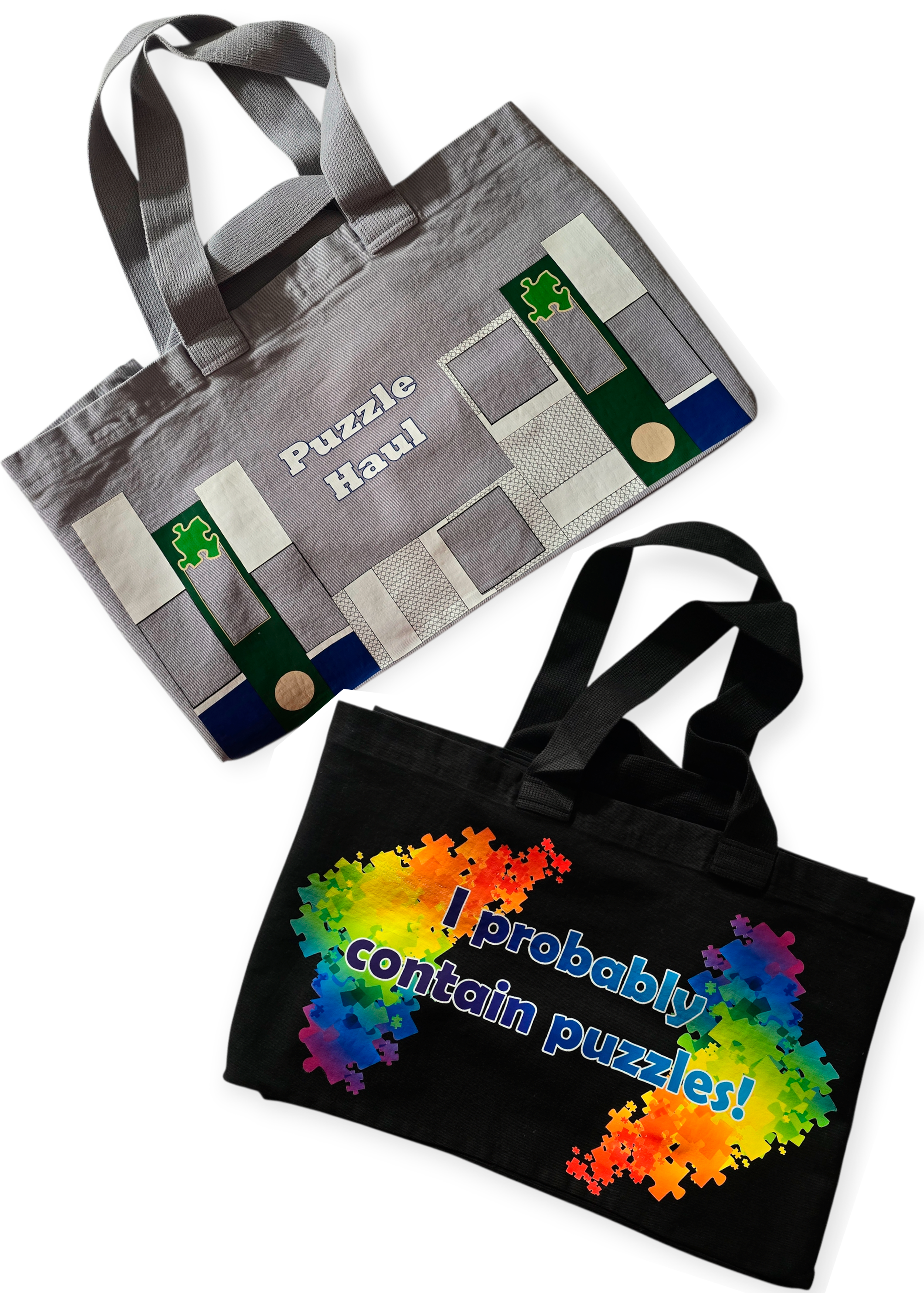 Oversized Denim Puzzle Bag