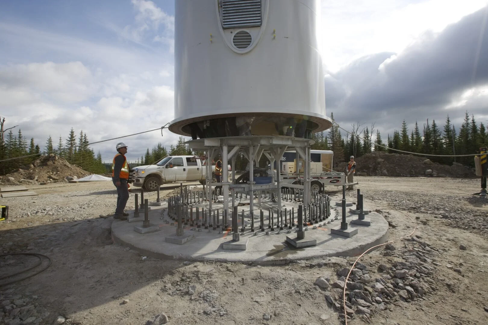 Base de béton d'éolienne