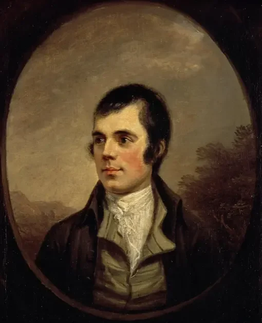 Portrait peint de Robert Burns, poète écossais auteur de l'Address to a Haggis