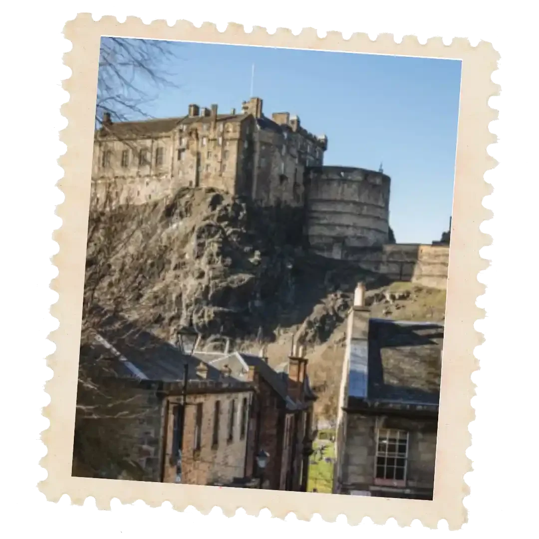 Vue sur le château d'Edimbourg depuis le Vennel