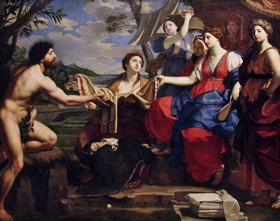 Ulysse et Nausicaa, peinture de Michele Desubleo, 1654 - illustration du mythe lié à l'île d'Ischia