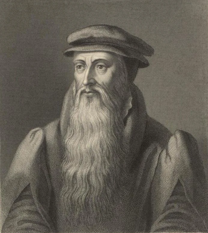 Grave représentant le buste de John Knox