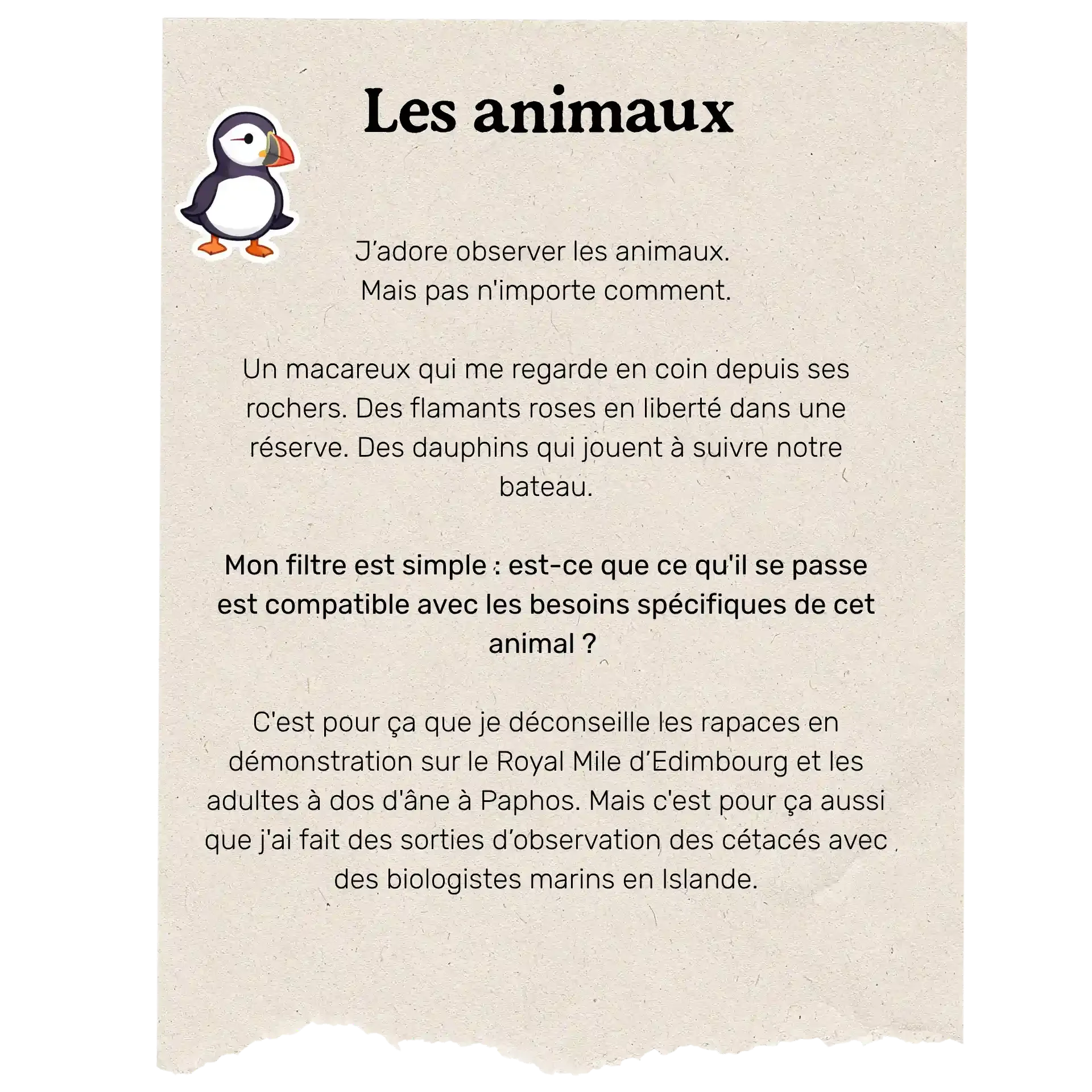 Les animaux, un des piliers de En Route Mauvaise Troupe