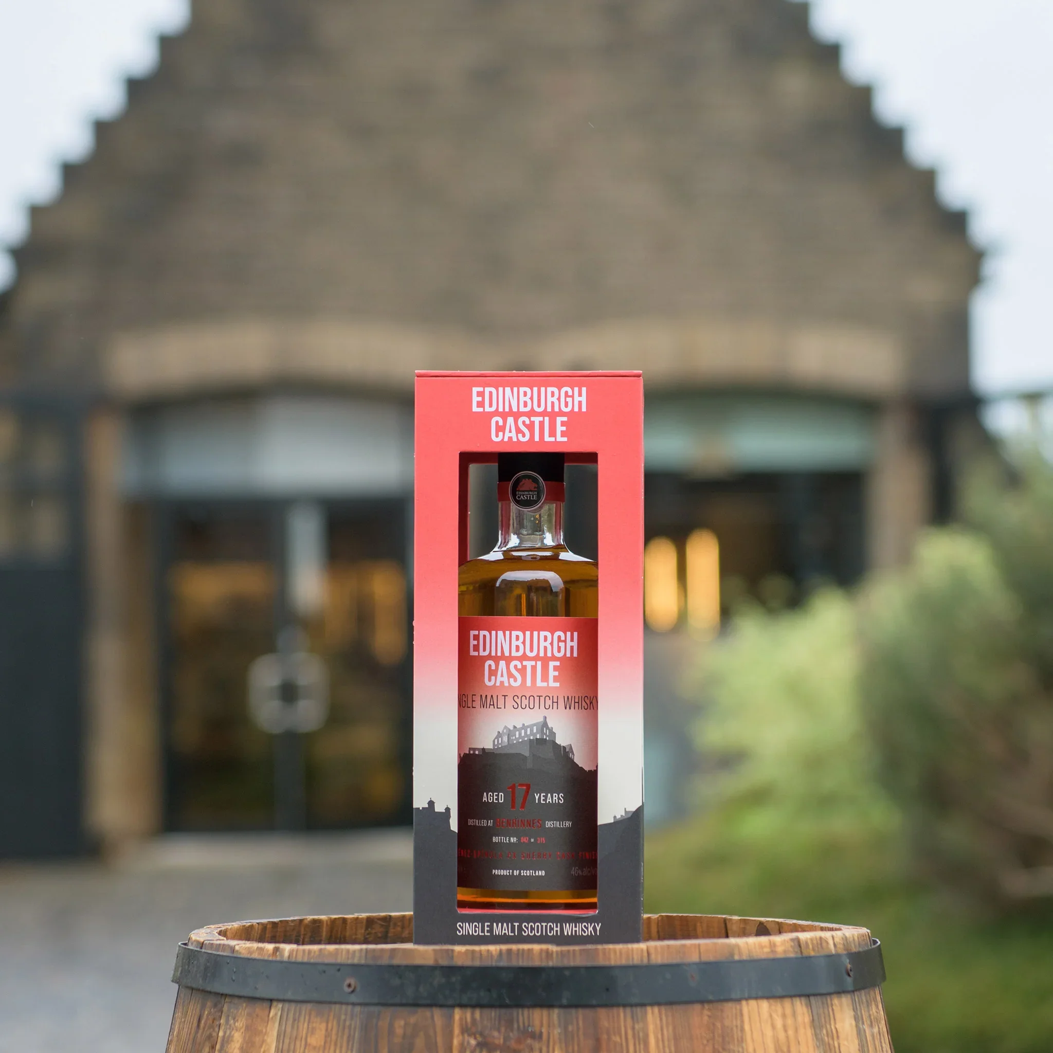 Bouteille de single malt Edinburgh Castle 10 ans, whisky en exclusivité vendu à la boutique du château d'Édimbourg