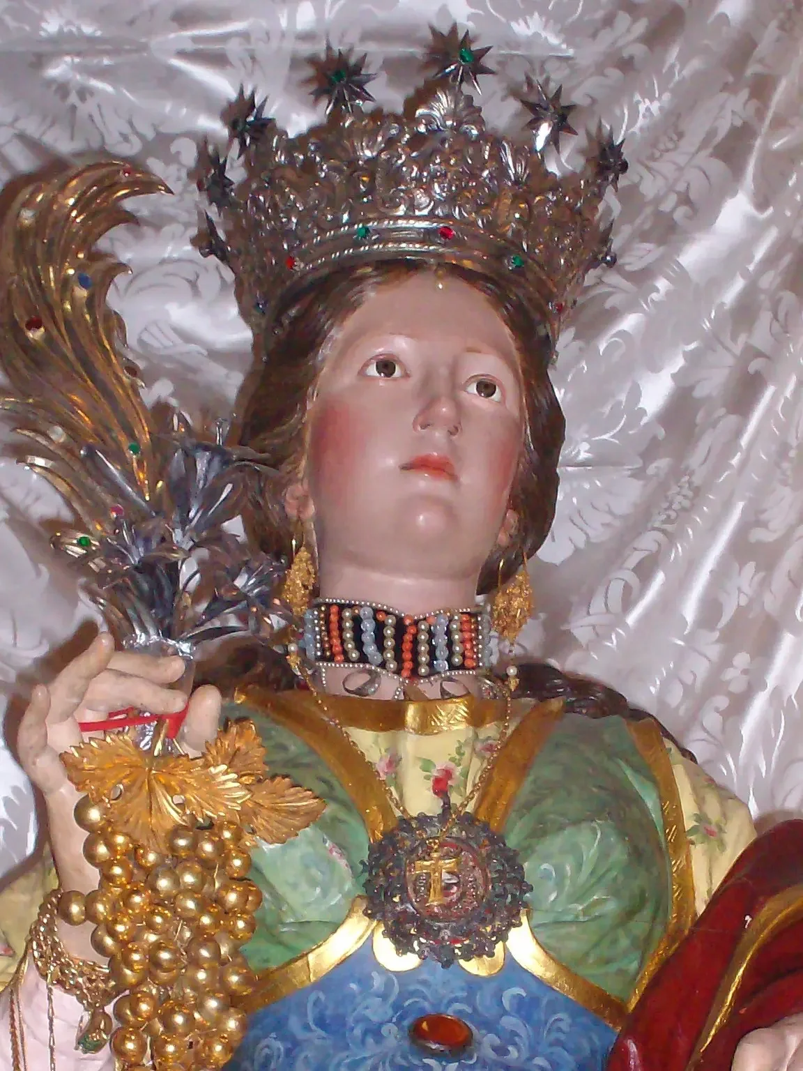 Statue de Santa Restituta lors des processions à Lacco Ameno, Ischia