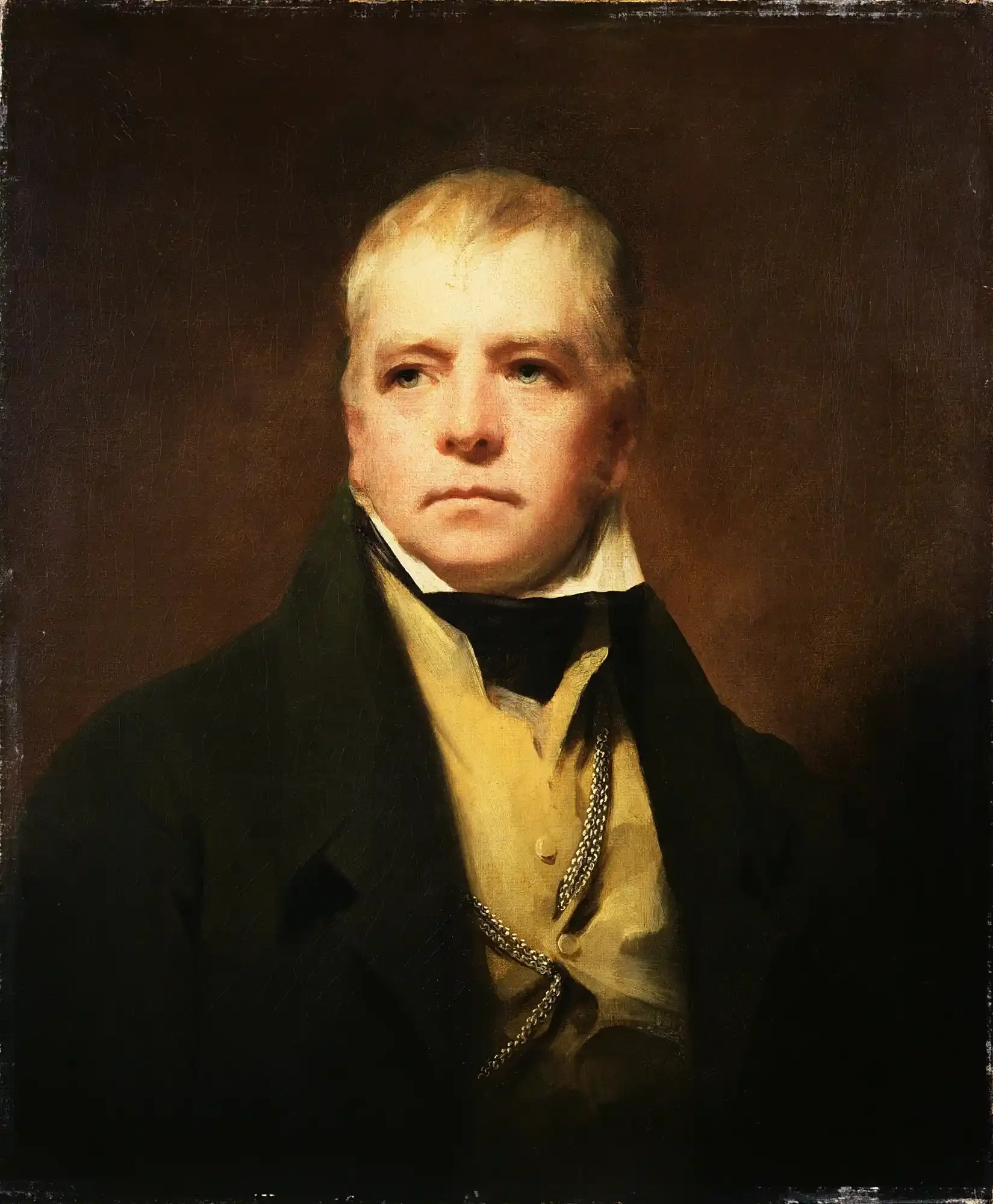 Portrait de Walter Scott par Henry Raeburn — le romancier qui a redécouvert les Honours of Scotland en 1818