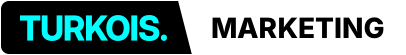 Logo with 'TURKOIS.' in blue and 'MARKETING' in black.
