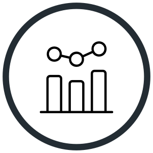 A black circle with a dark gray border on a white background.