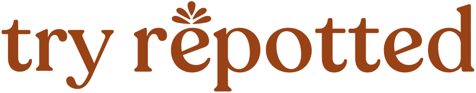 The words "try reprinted" in brown text with a decorative element above the "e".