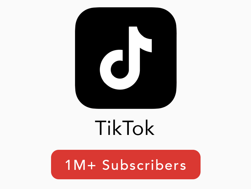 TikTok app icon with 1 million+ subscribers
