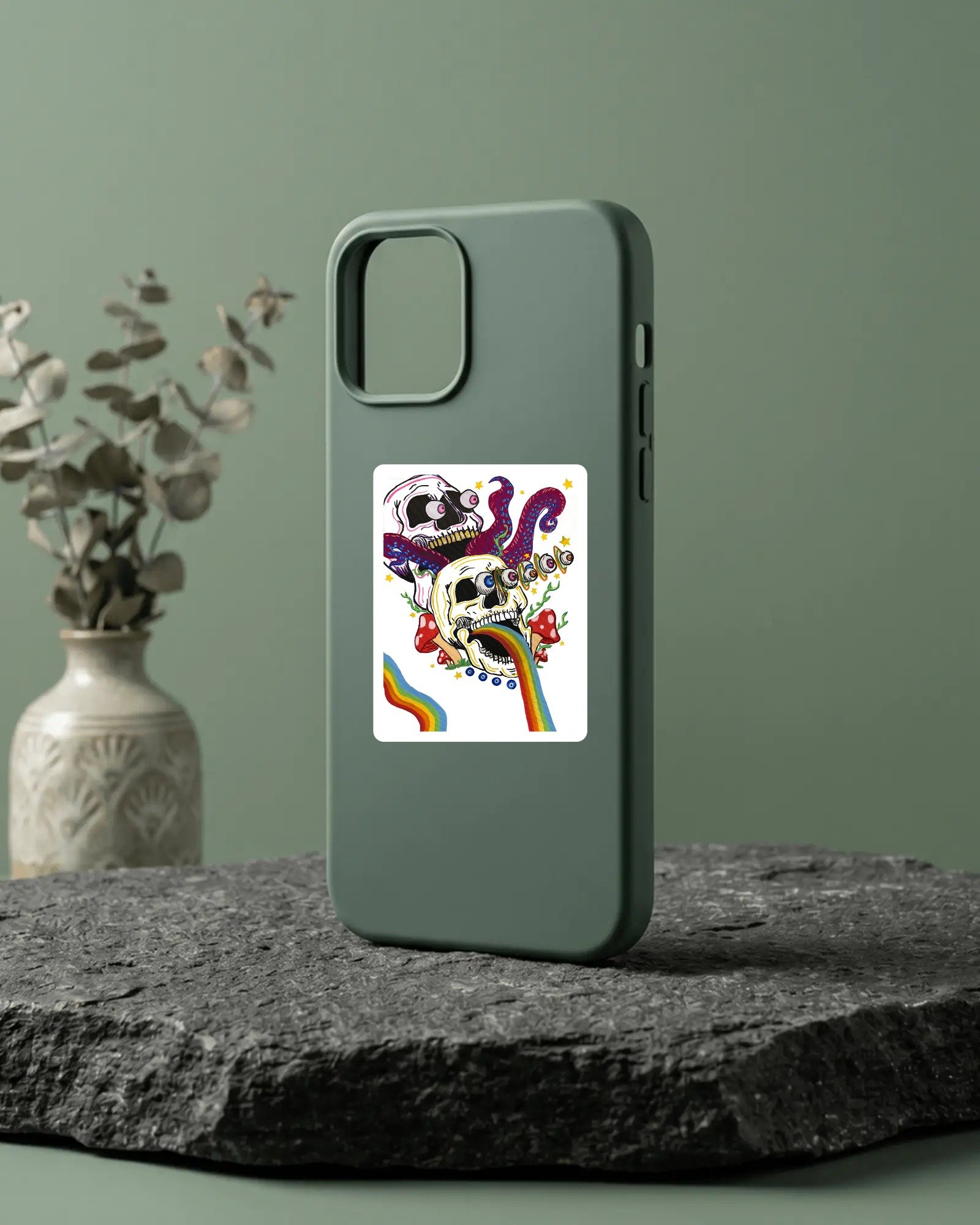 Trippy Skull Sticker