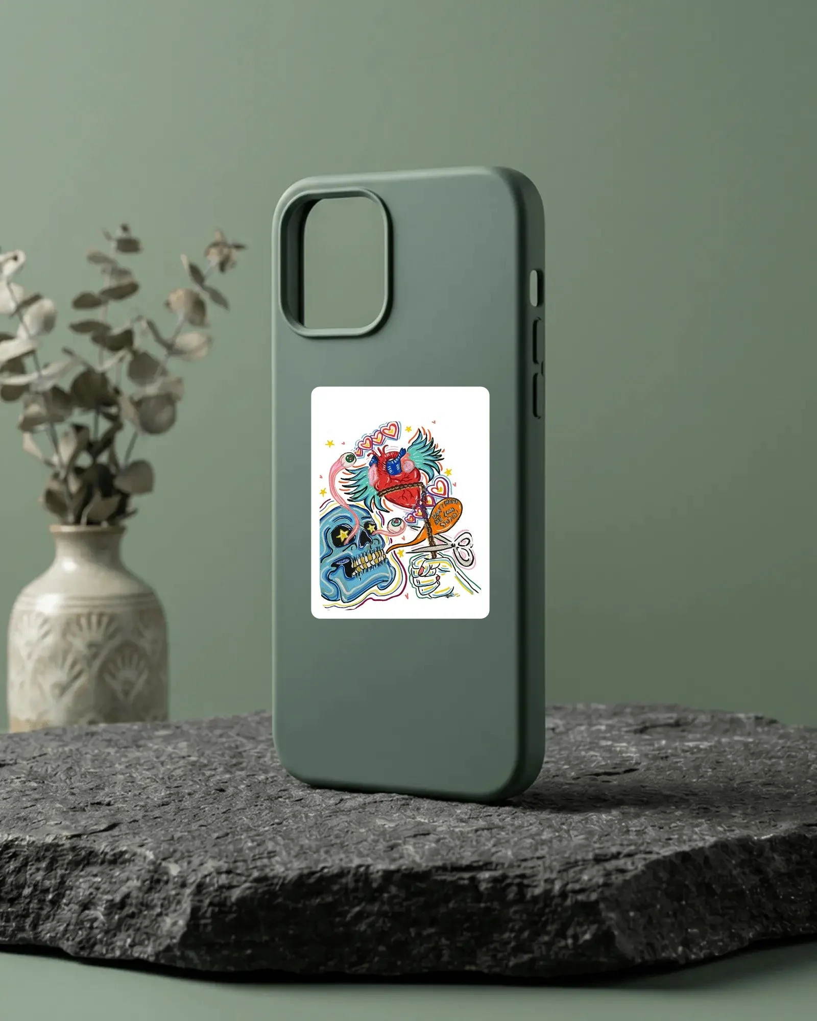 Trippy Skull (Stop Embarassing Me) Sticker