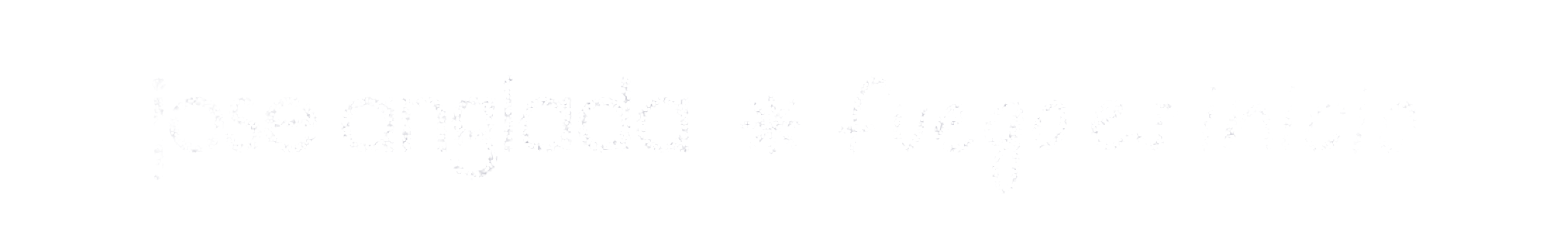 Text in white that reads 'jose angada * fuego es inicio' on a black background.