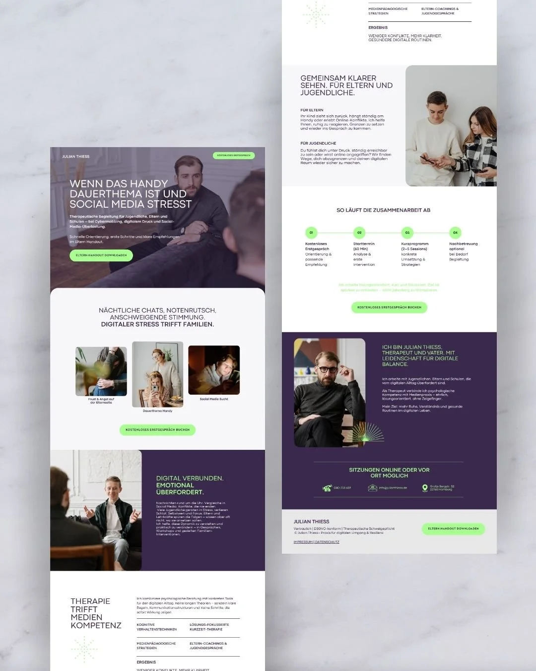 Webdesign Beispiel für einen Therapeuten