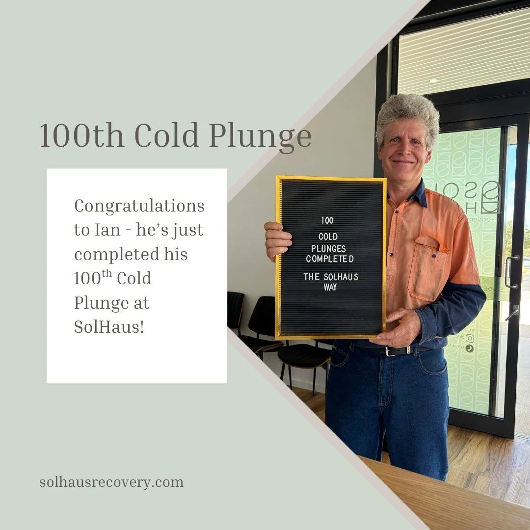 This is what dedication looks like!

Ian has just completed his 100th Cold Plunge at SolHaus and he's not stopping there.

He's a friendly face we see every day and he understands what consistency means.

Absolute champion for prioritizing his health