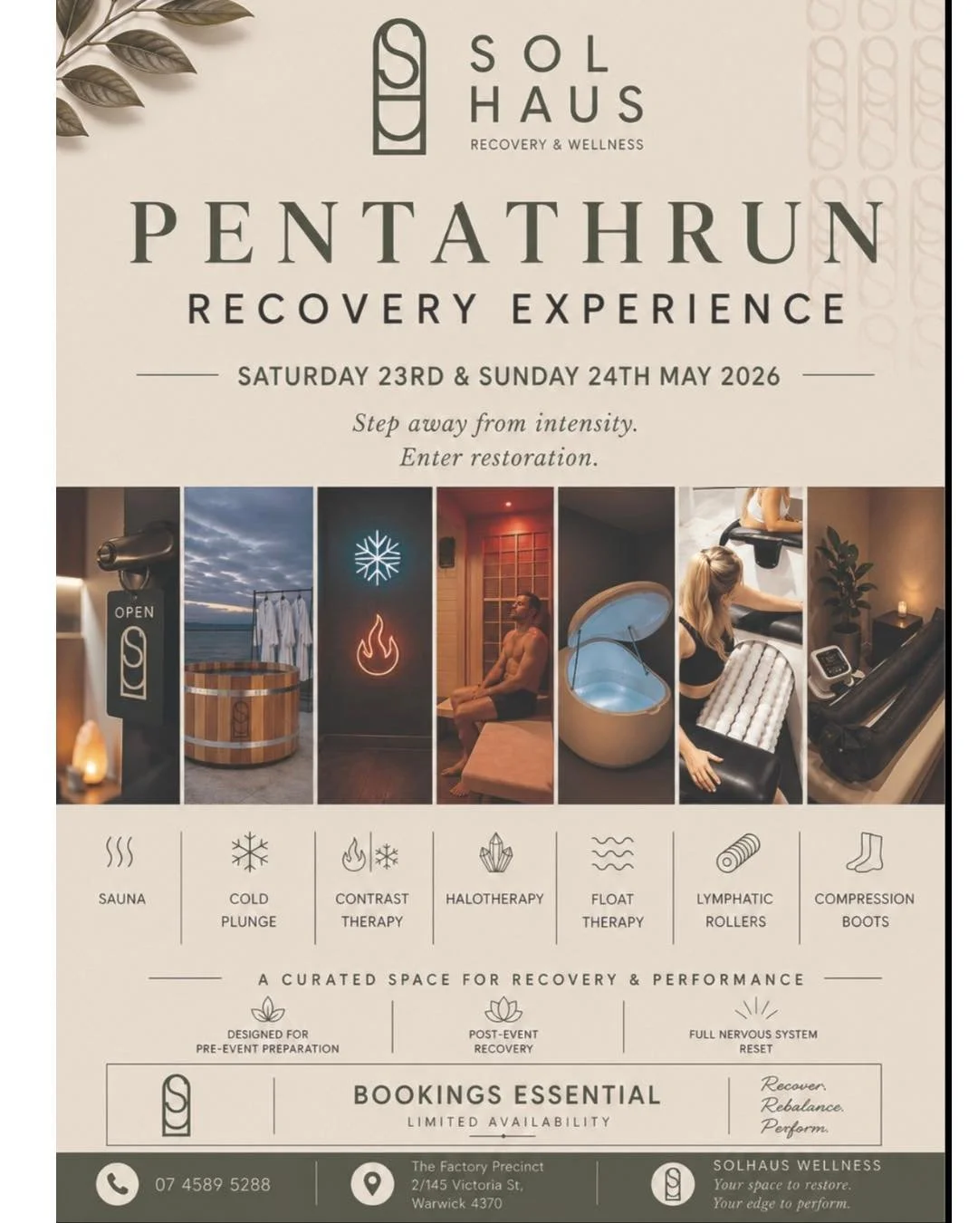 WARWICK PENTATH RUN &ndash; RECOVER SMART THIS WEEKEND 🏃&zwj;♂️🔥

Competing this weekend?
Your recovery matters just as much as your performance.

We&rsquo;re opening our doors Saturday &amp; Sunday exclusively for Pentath Run participants to help 