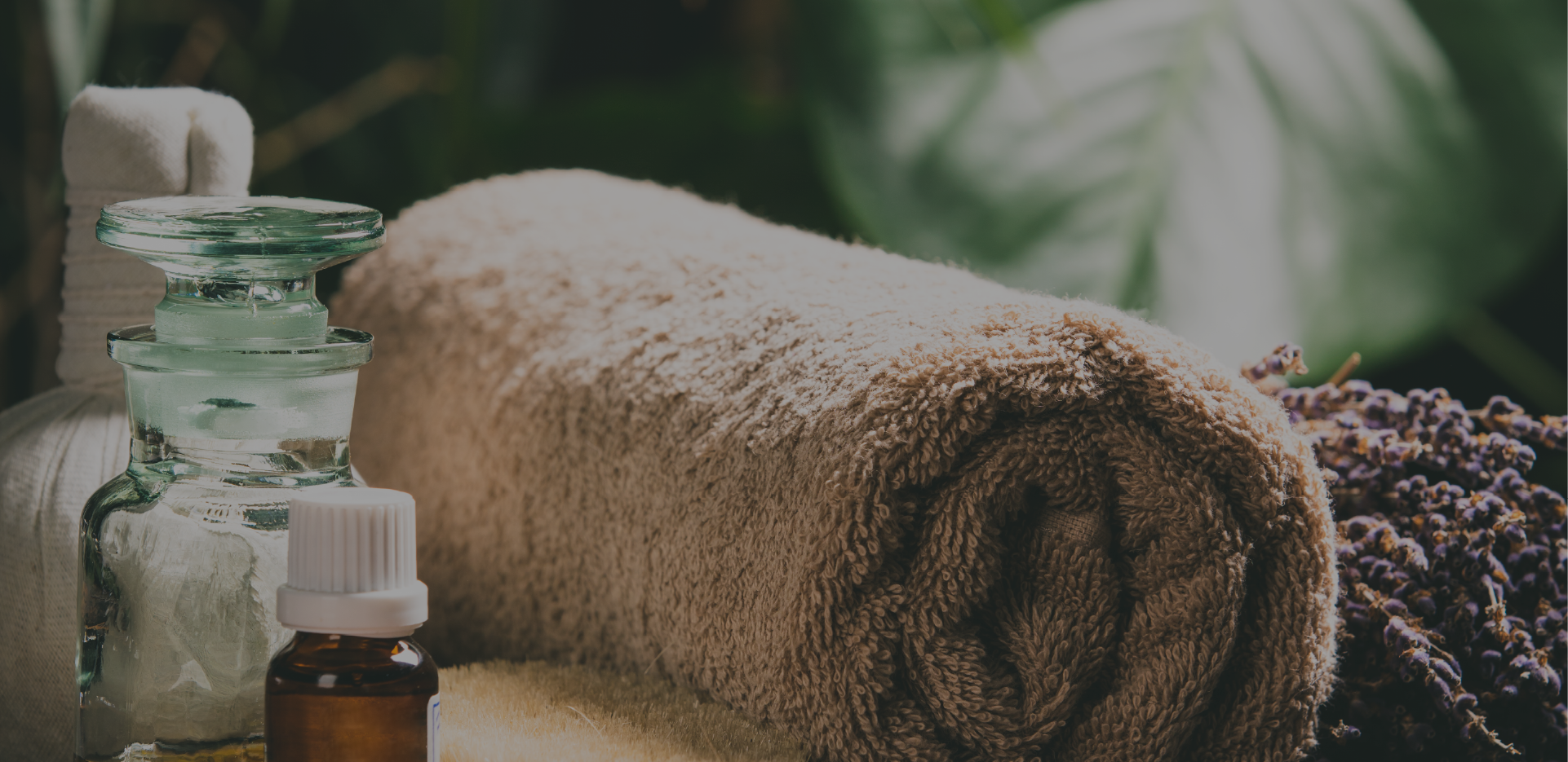 Restful Spa with Nature, Flowers and Towels