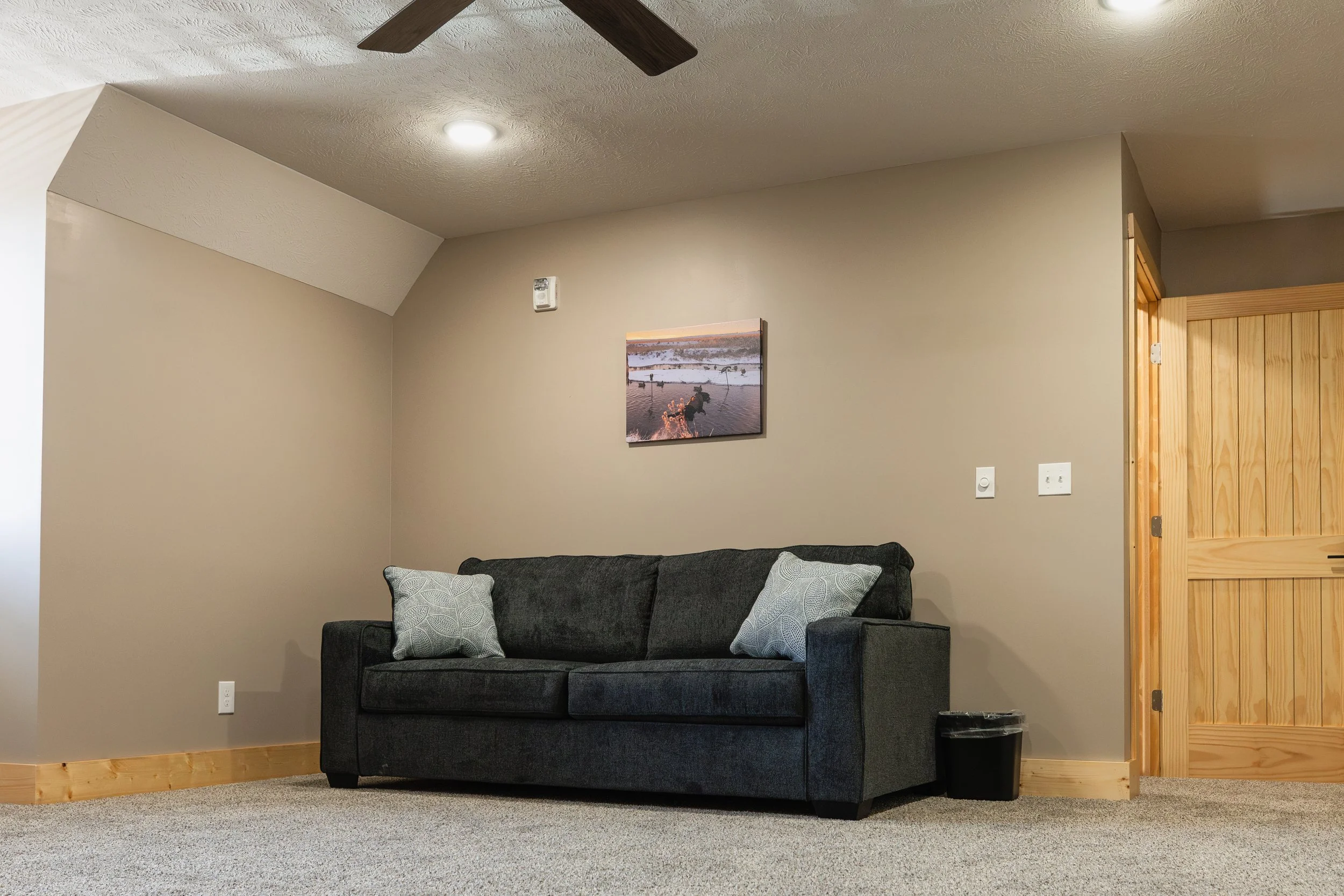 Sleeper sofa in the upstairs area available at Stockman's Lodge.