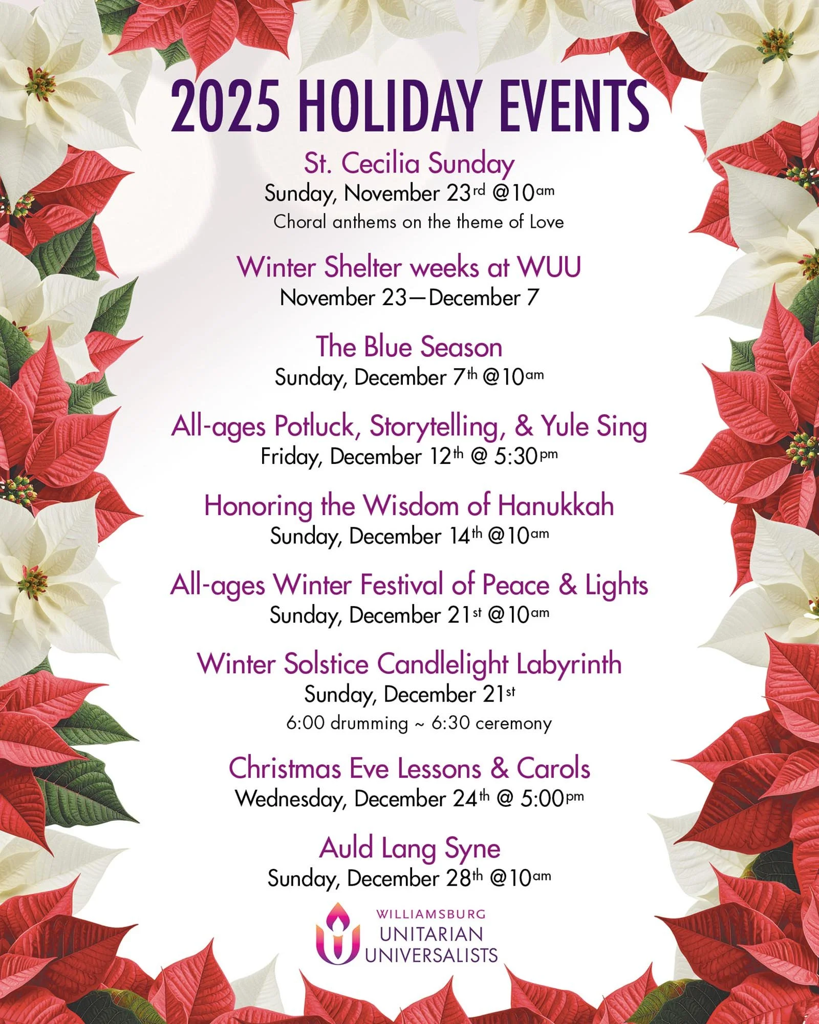 Holiday Events at WUU