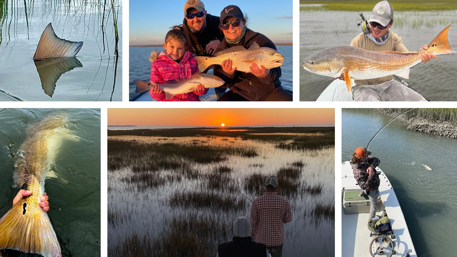Fly and light tackle fishing charters for redfish in Charleston, SC.