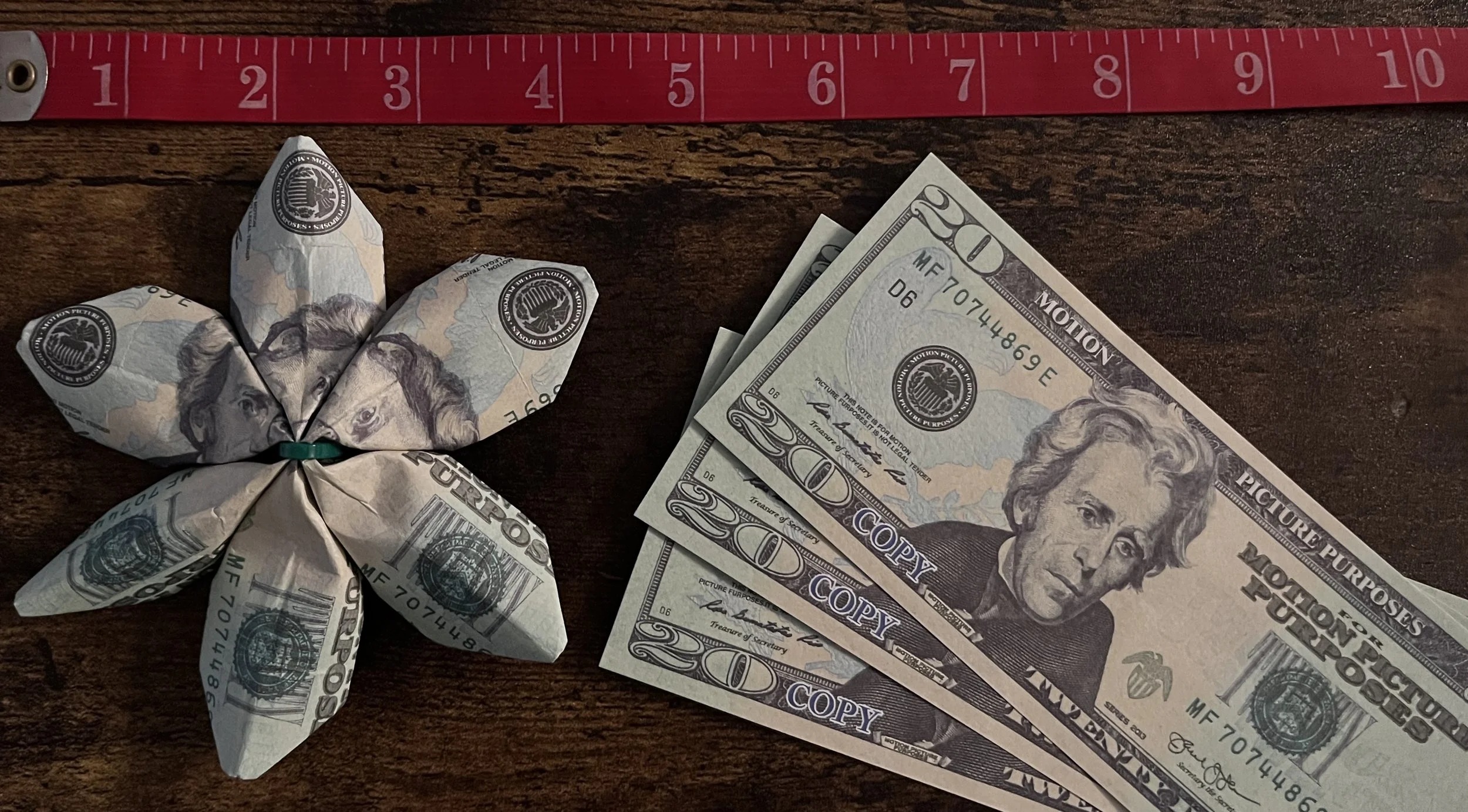 Origami Money Flower $60