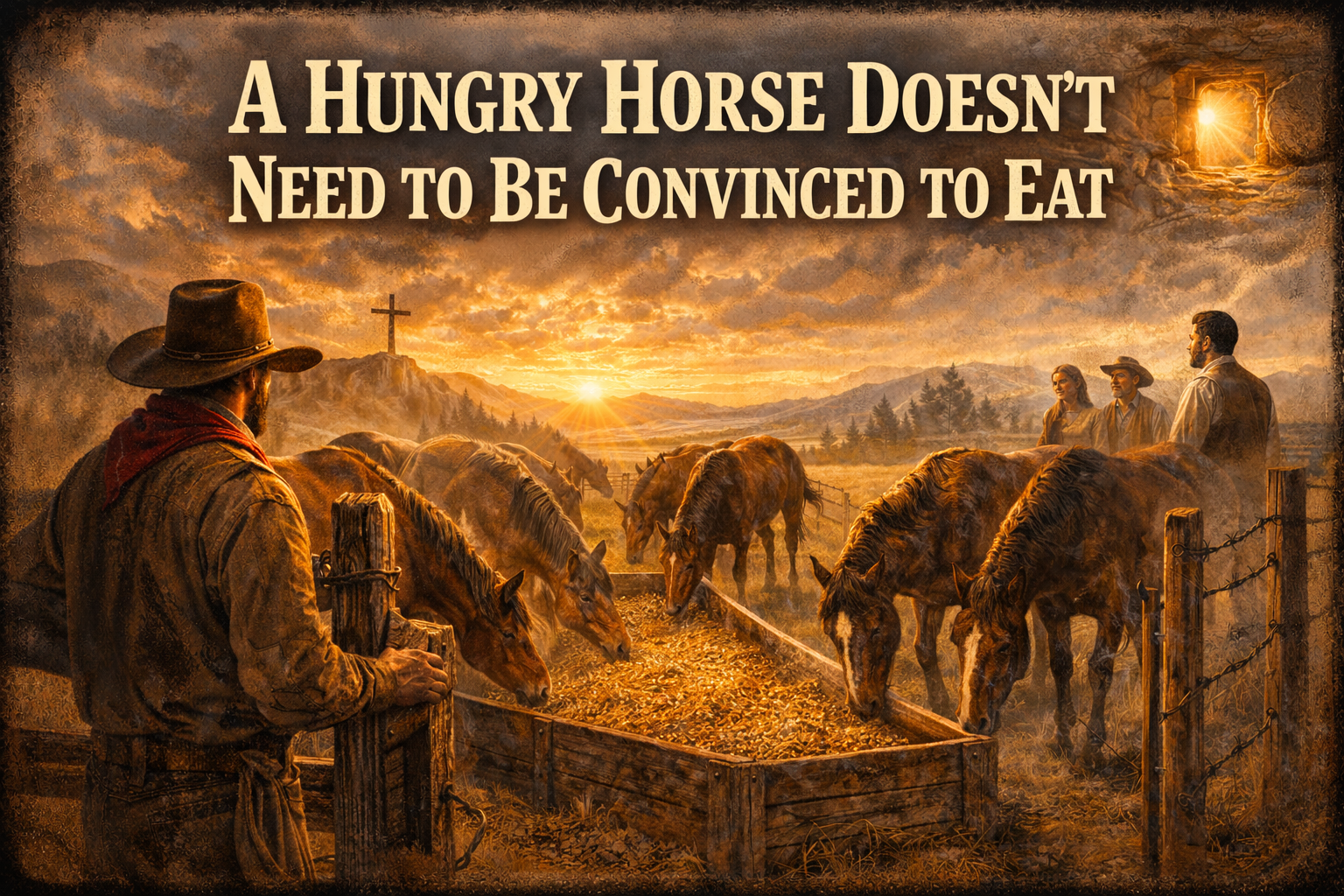 A Hungry Horse Doesn’t Even Have To Be Convinced To Eat
