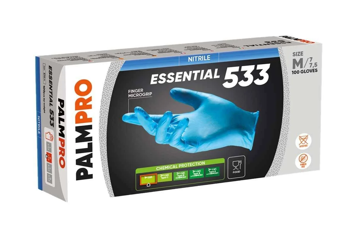 Guanti nitrile blu senza polvere