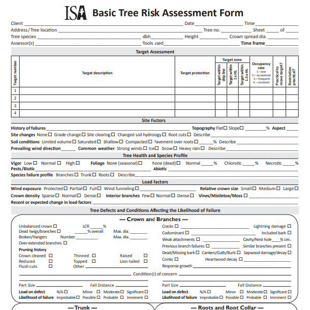 tree risk assessment form