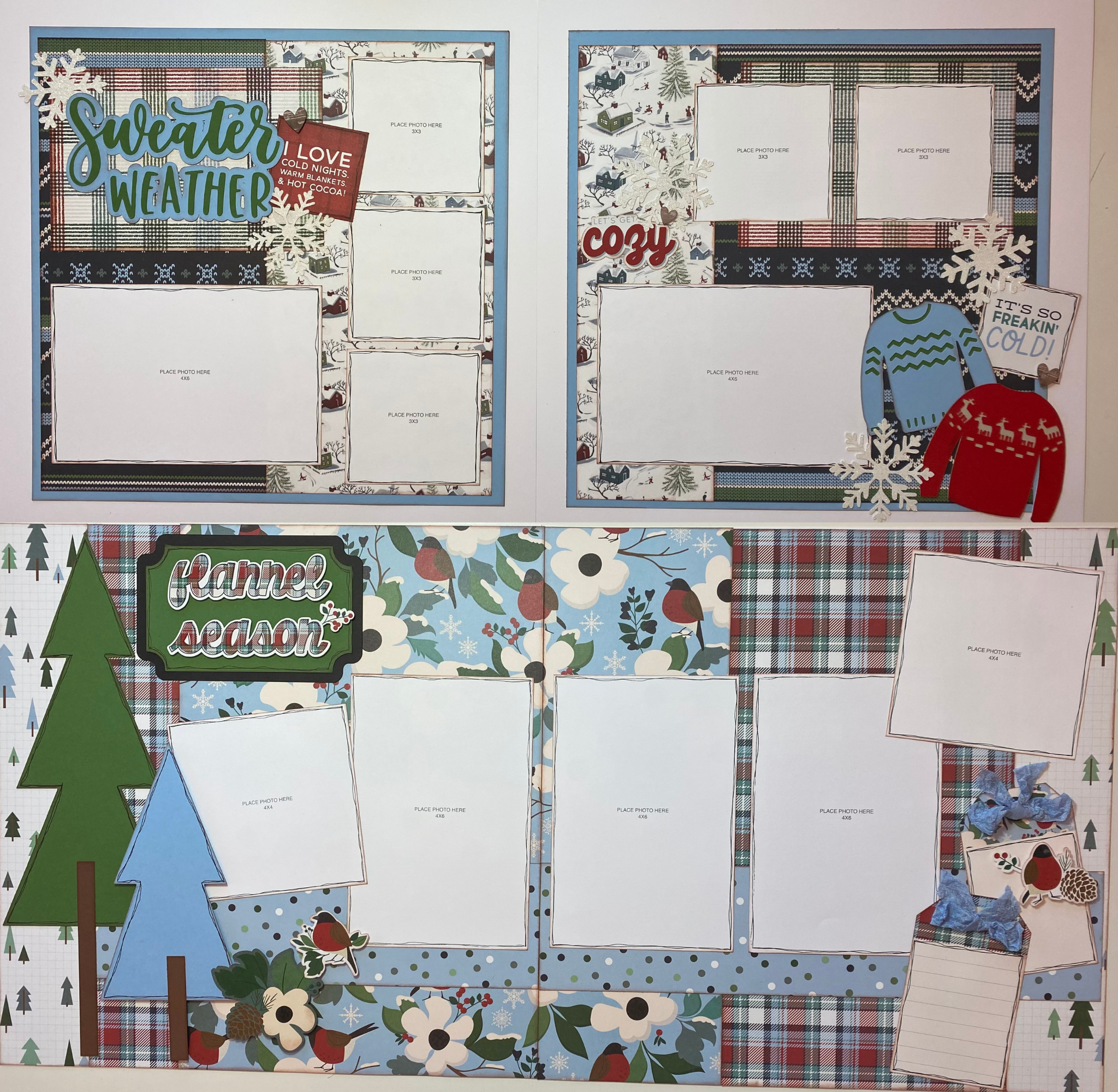 Premade Winter Scrapbook Layouts