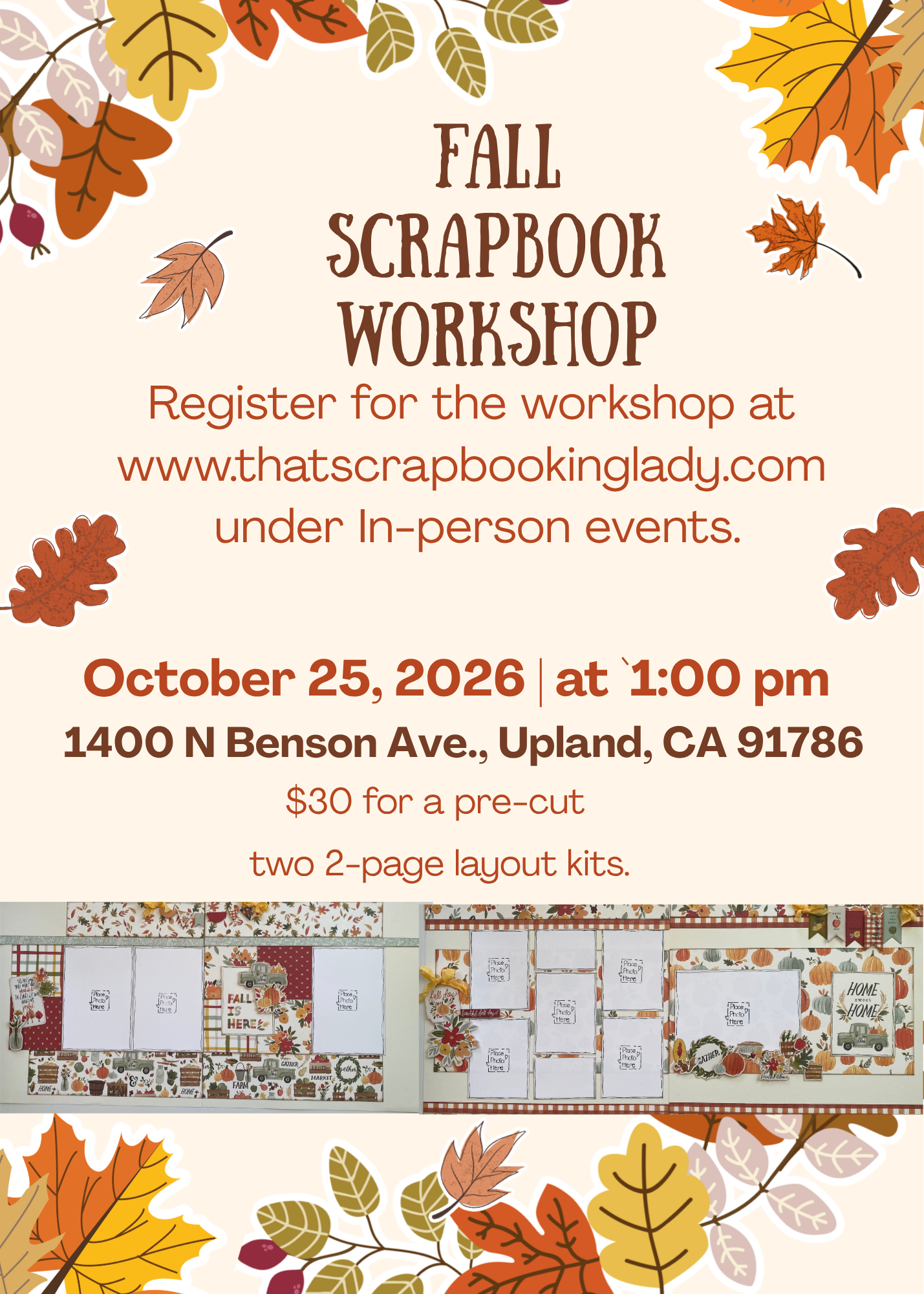 Fall Scrapbook Workshop