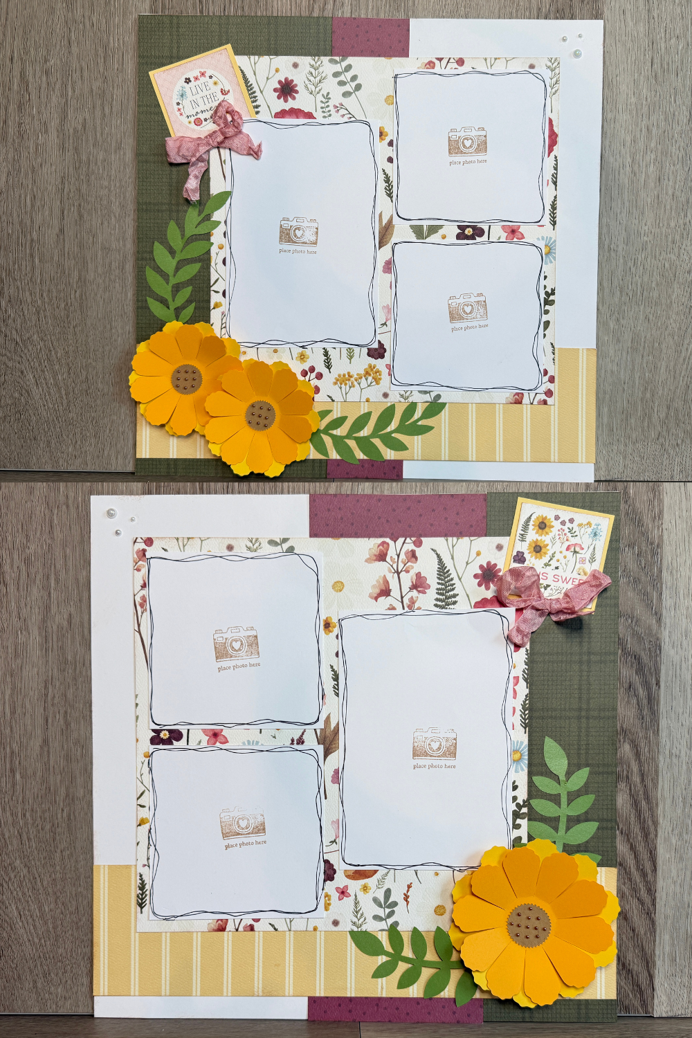 Premade Live in the Moment Scrapbook Layout Kit