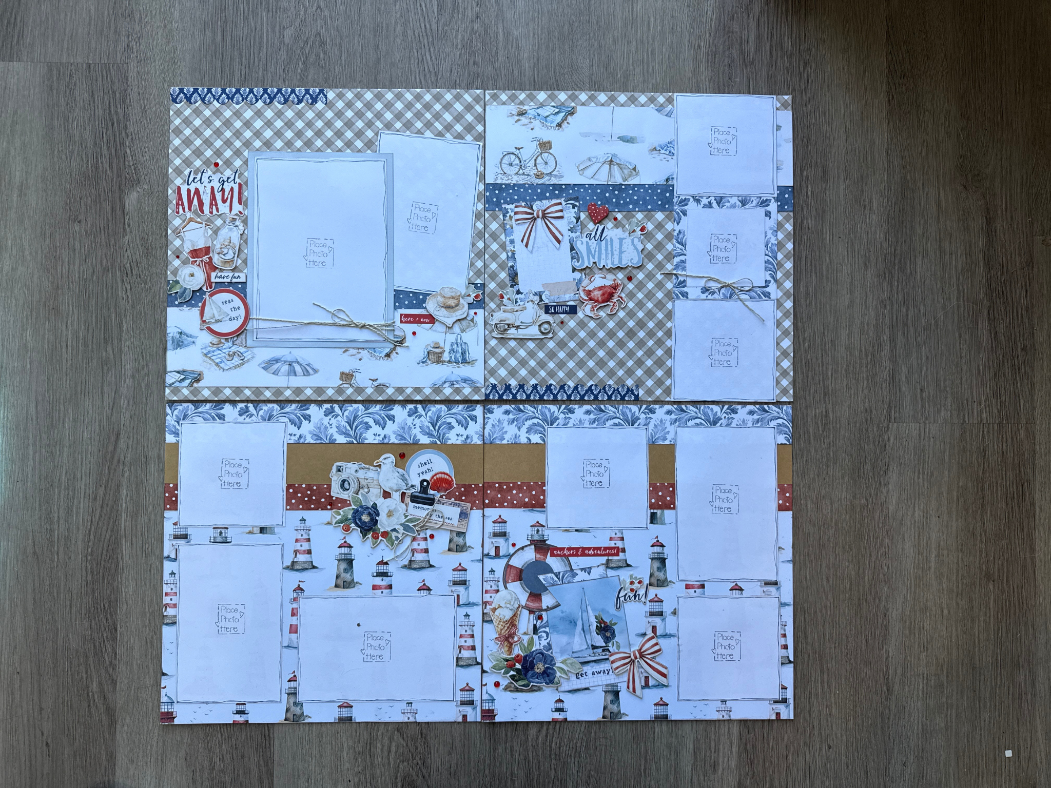 Premade Sand and Sea 4-page 12x12 in Scrapbook Kit
